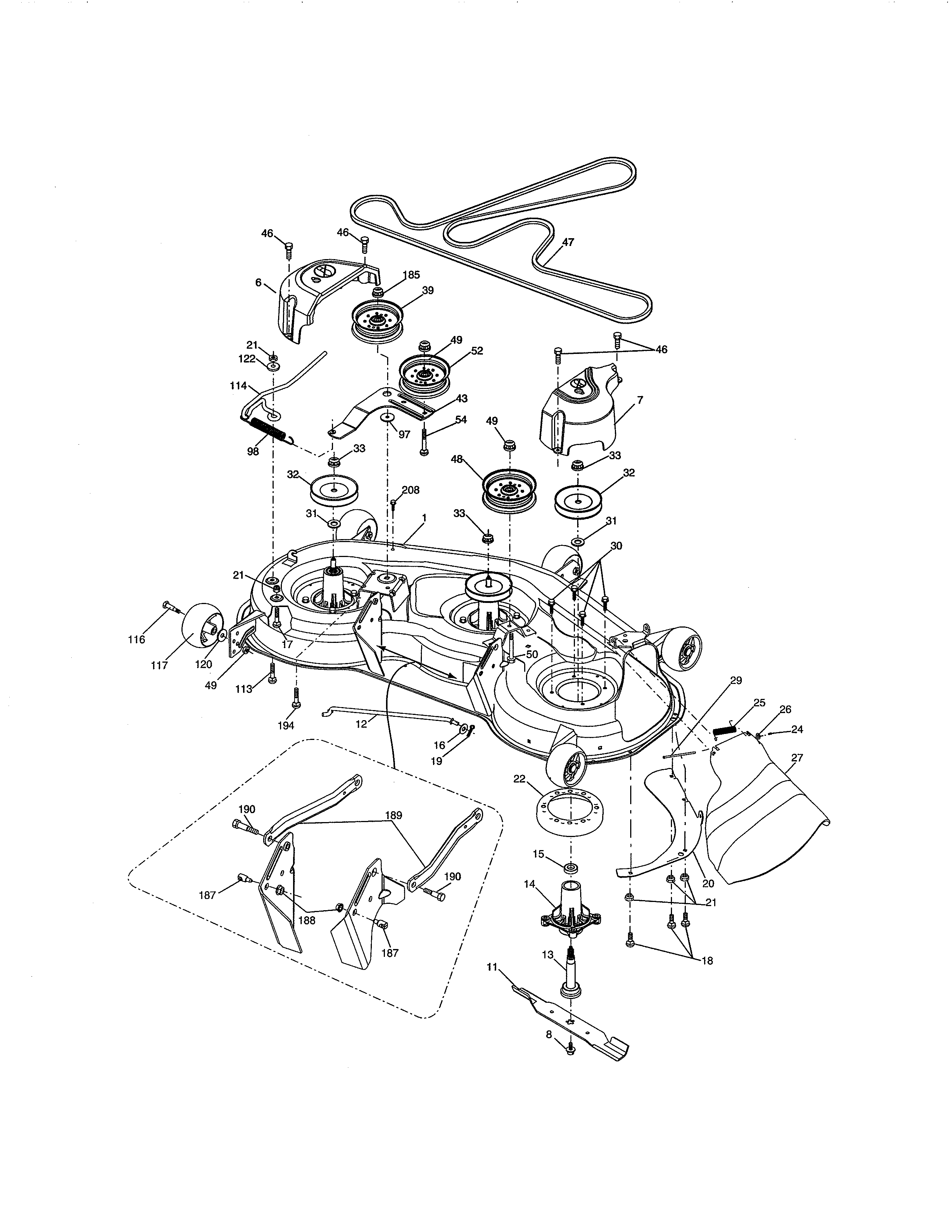 Husqvarna YTH2348-917286560 mower deck diagram