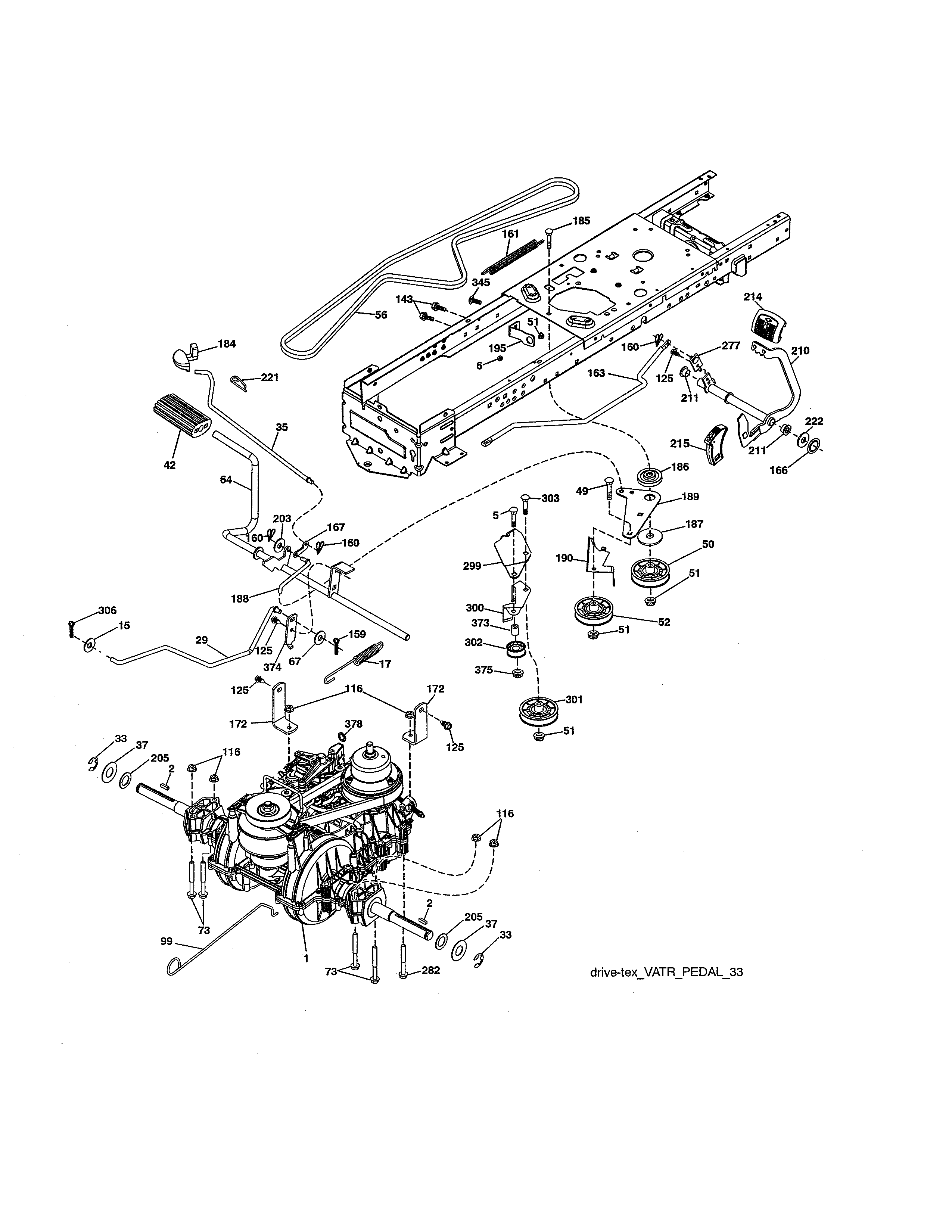Poulan PB20VA46-96042017000 drive diagram