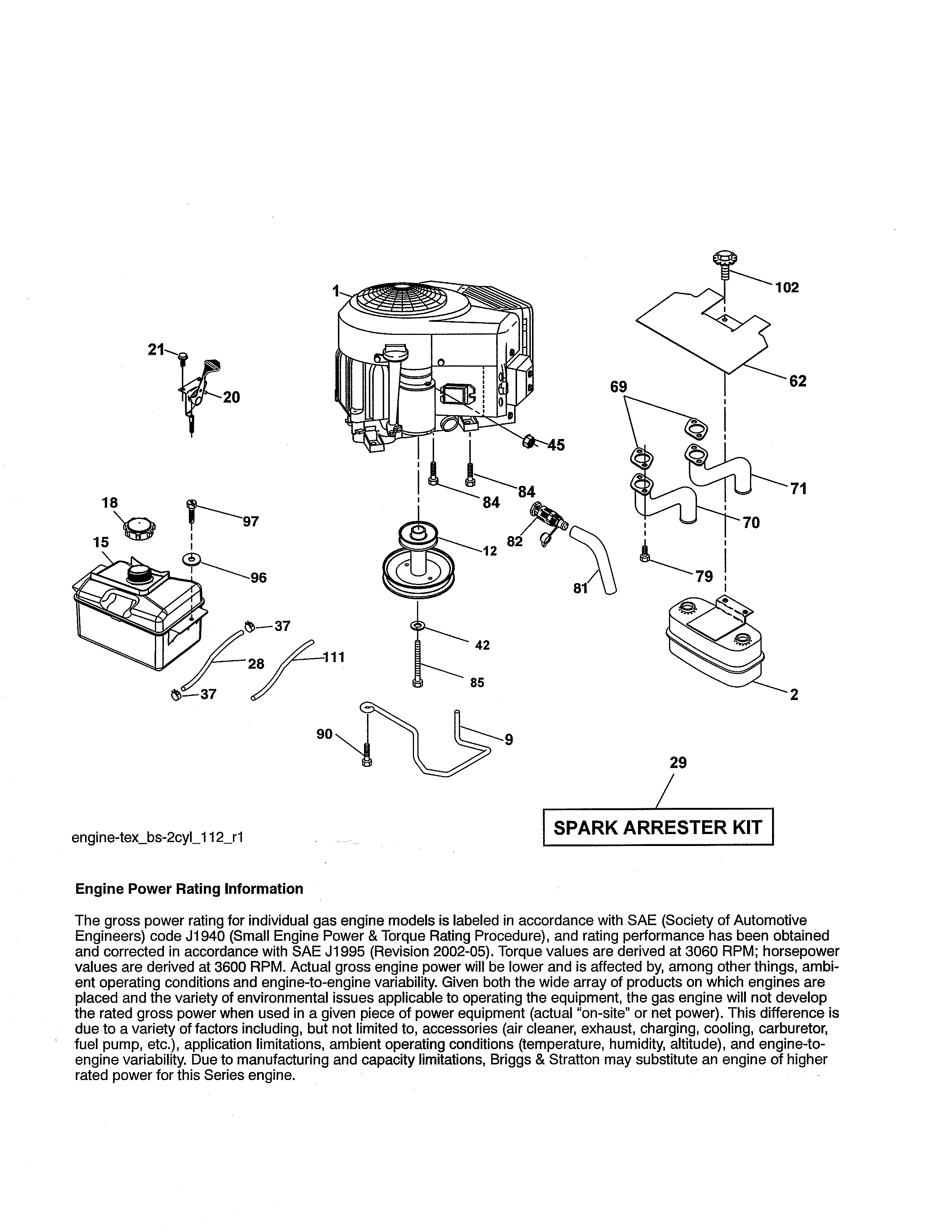 Poulan PB20VA46-96042017000 engine diagram