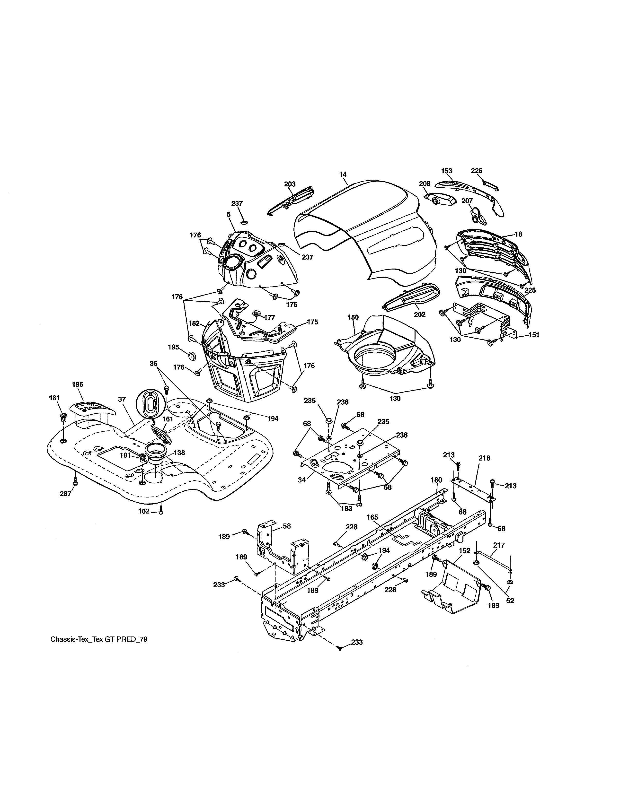 Poulan 96042019300 chassis diagram