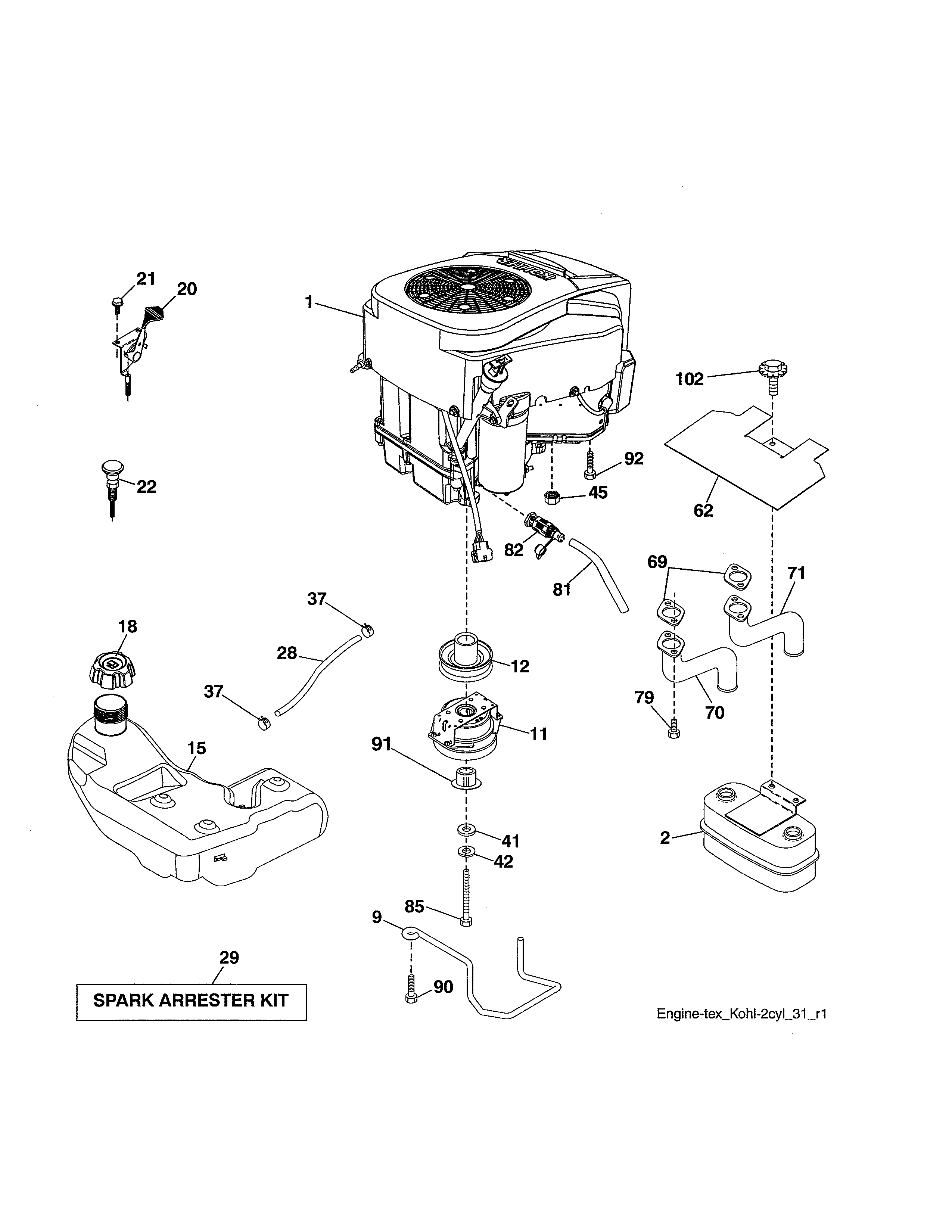Poulan 96042019300 engine diagram