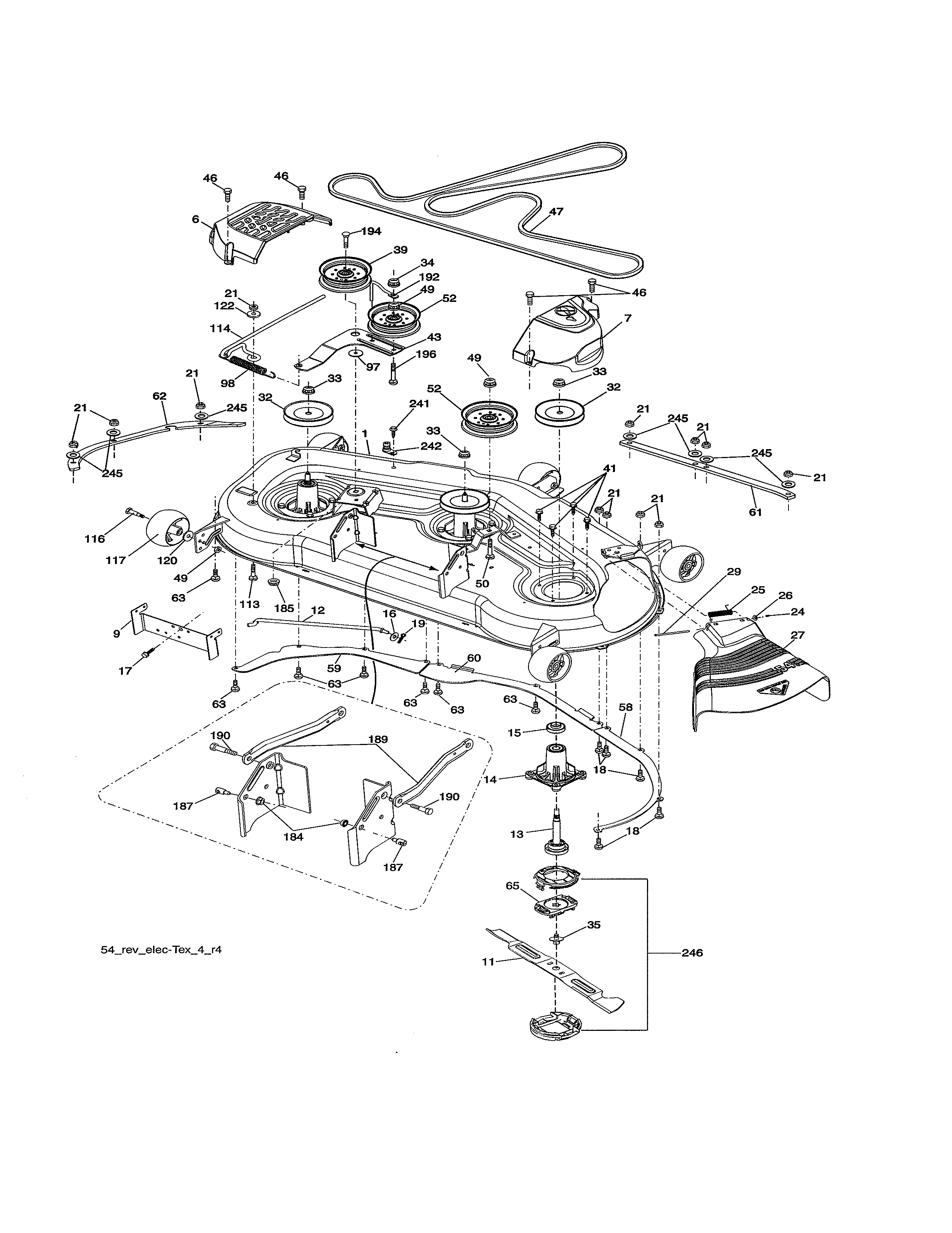 Poulan 96042019300 mower deck diagram