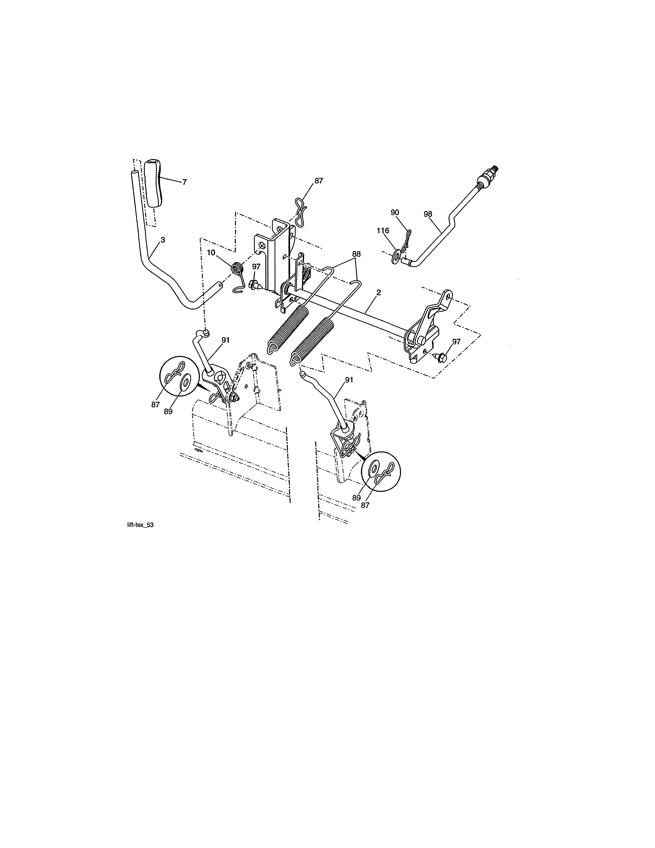 Craftsman 917203911 lift assembly diagram