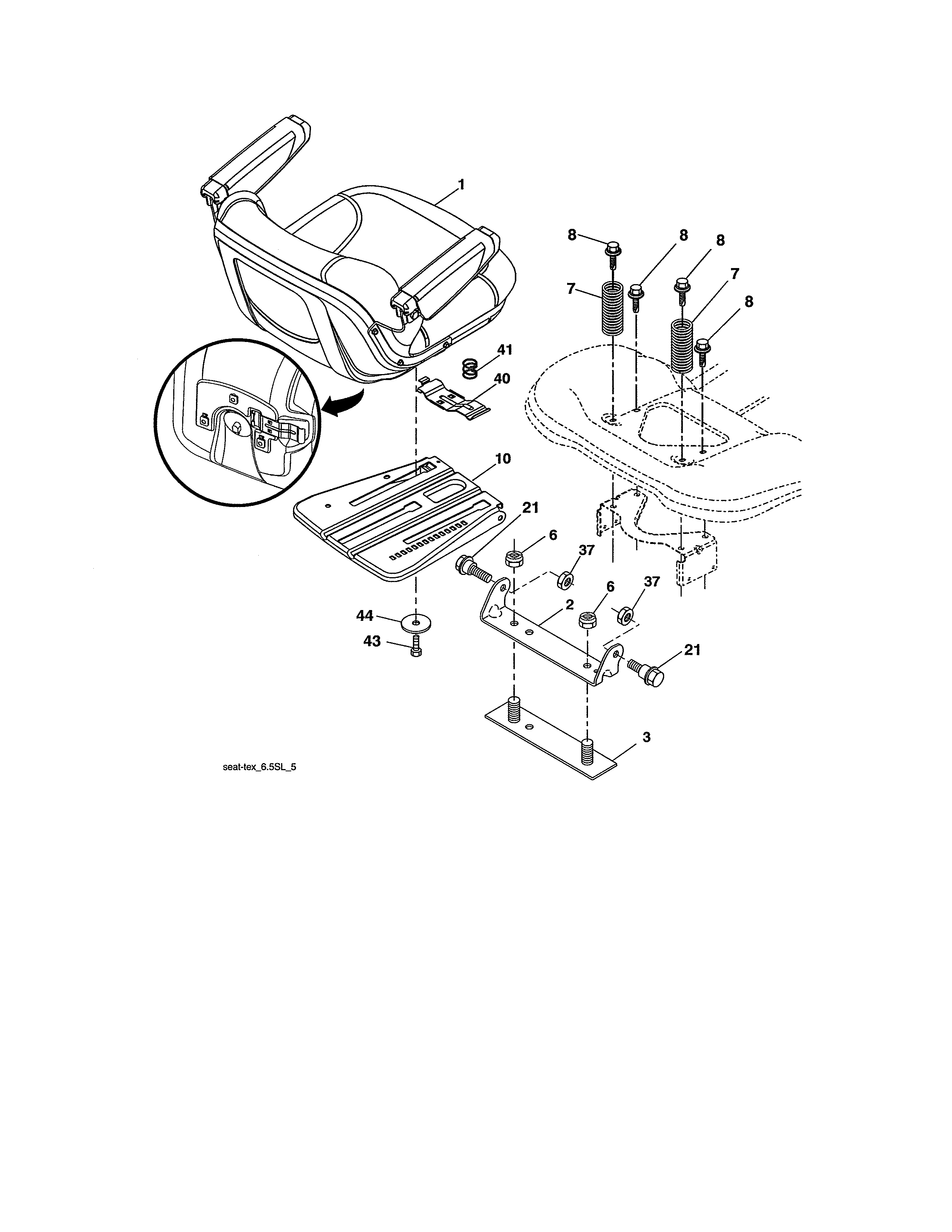 Craftsman 917203921 seat assembly diagram