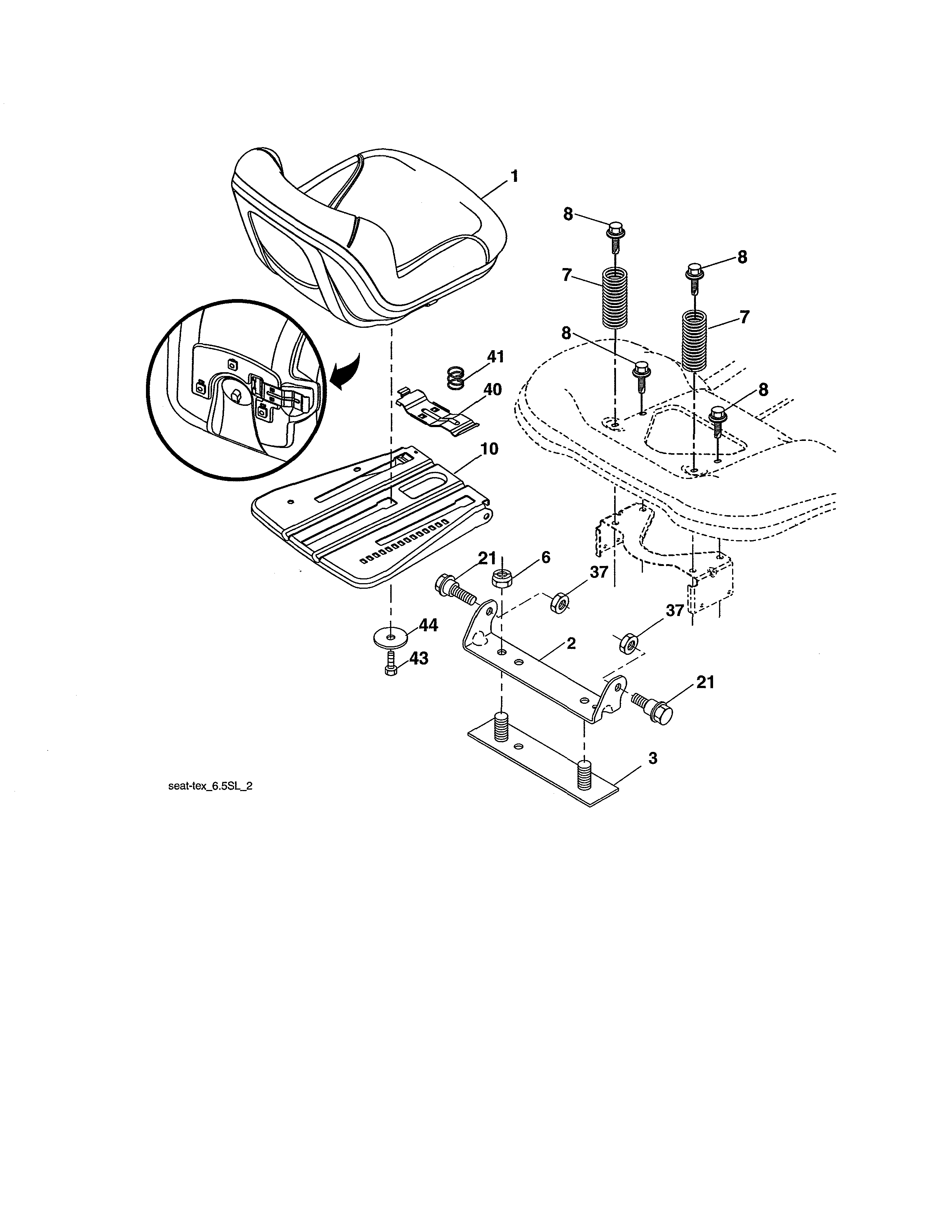 Craftsman 917986331 seat assembly diagram