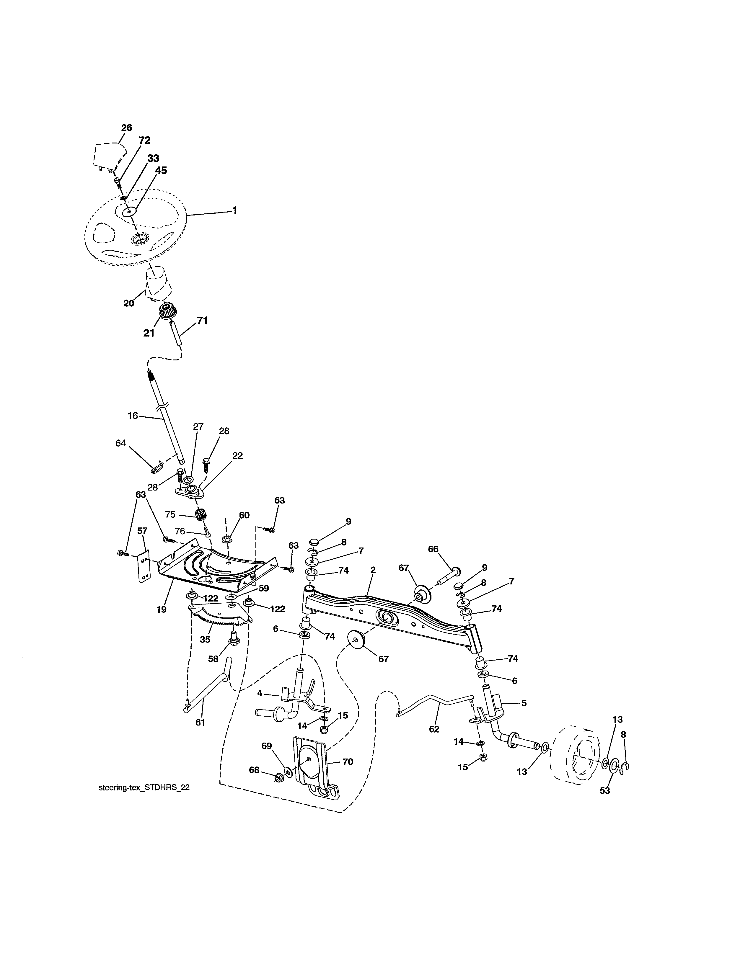 Craftsman 917986332 steering assembly diagram