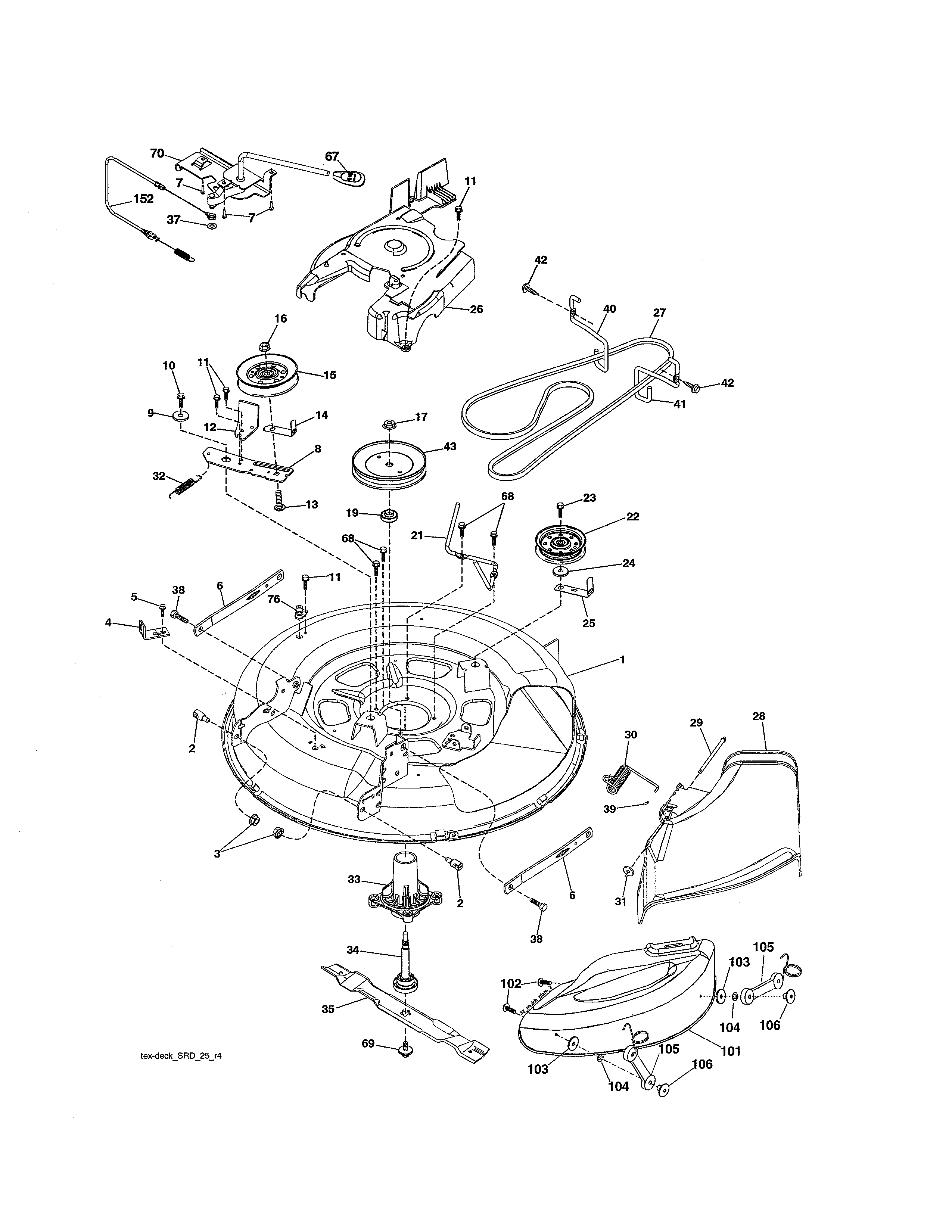 Craftsman 917986332 mower deck diagram