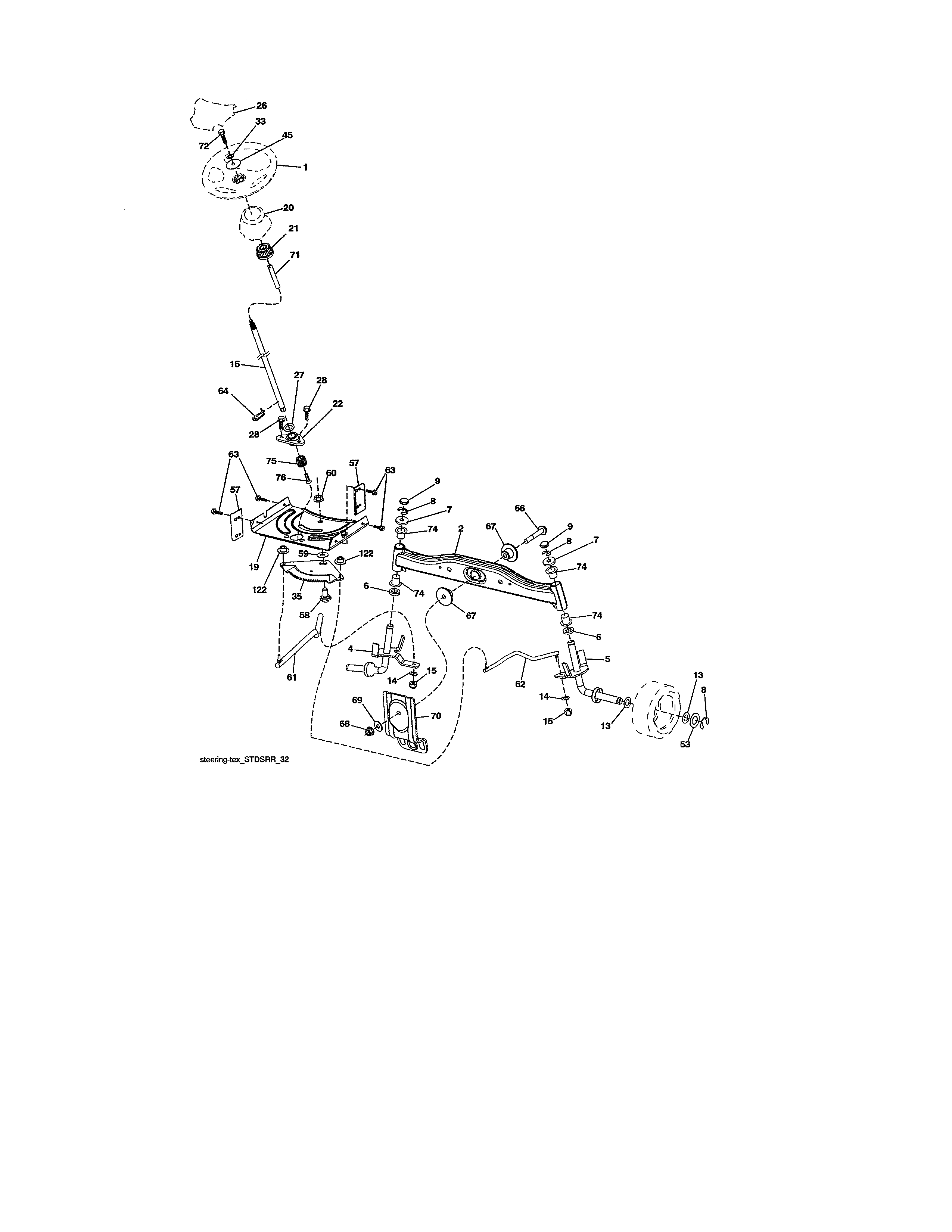 Craftsman 917988210 steering assembly diagram