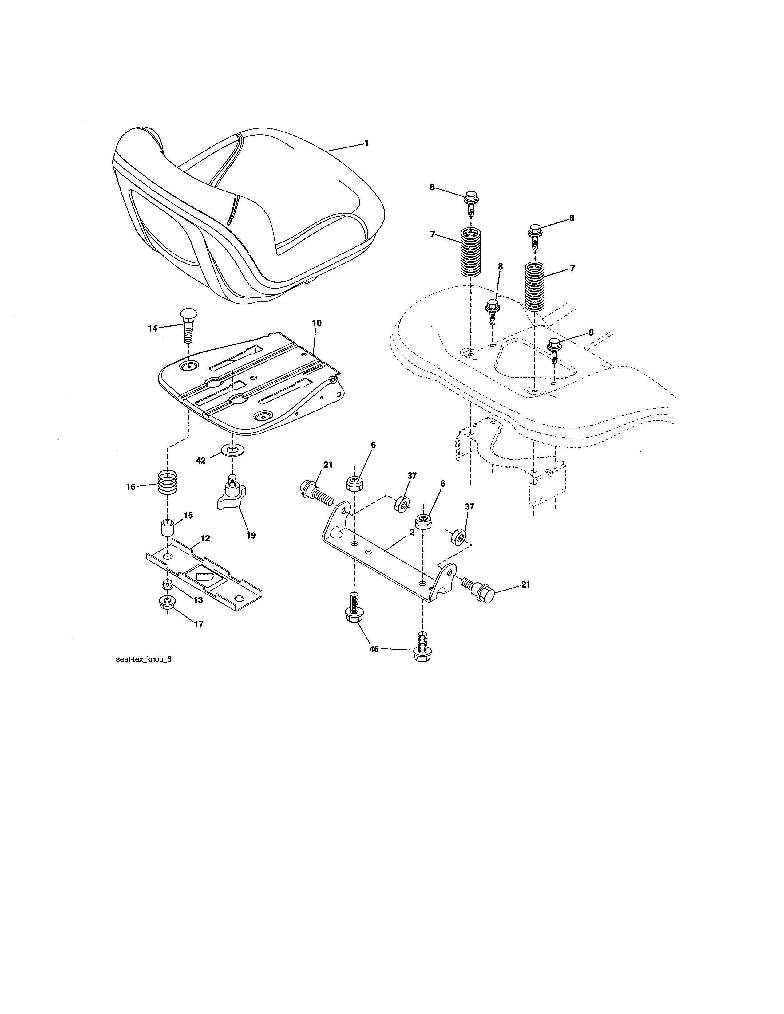 Craftsman 917988210 seat assembly diagram