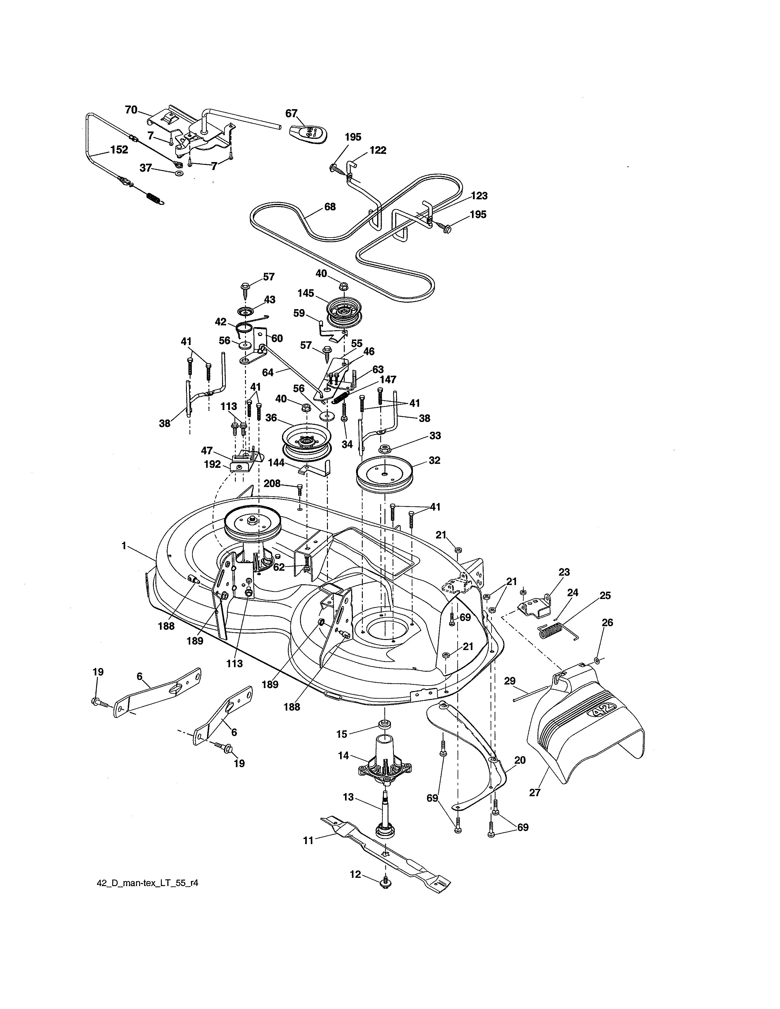 Craftsman 917988210 mower deck diagram