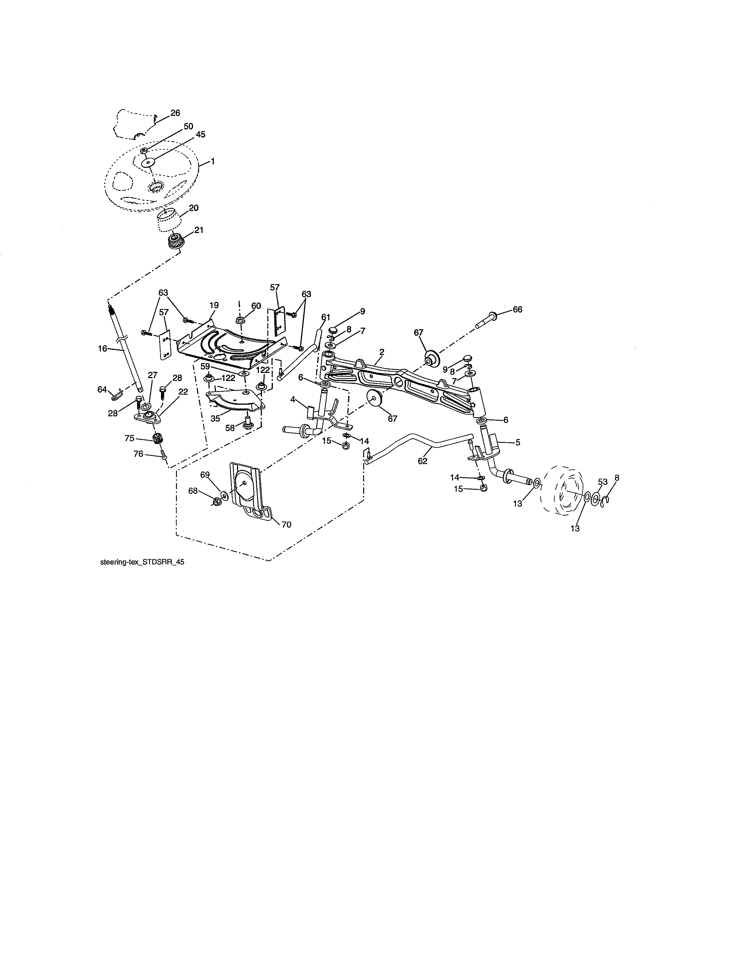 Craftsman 917989250 steering assembly diagram