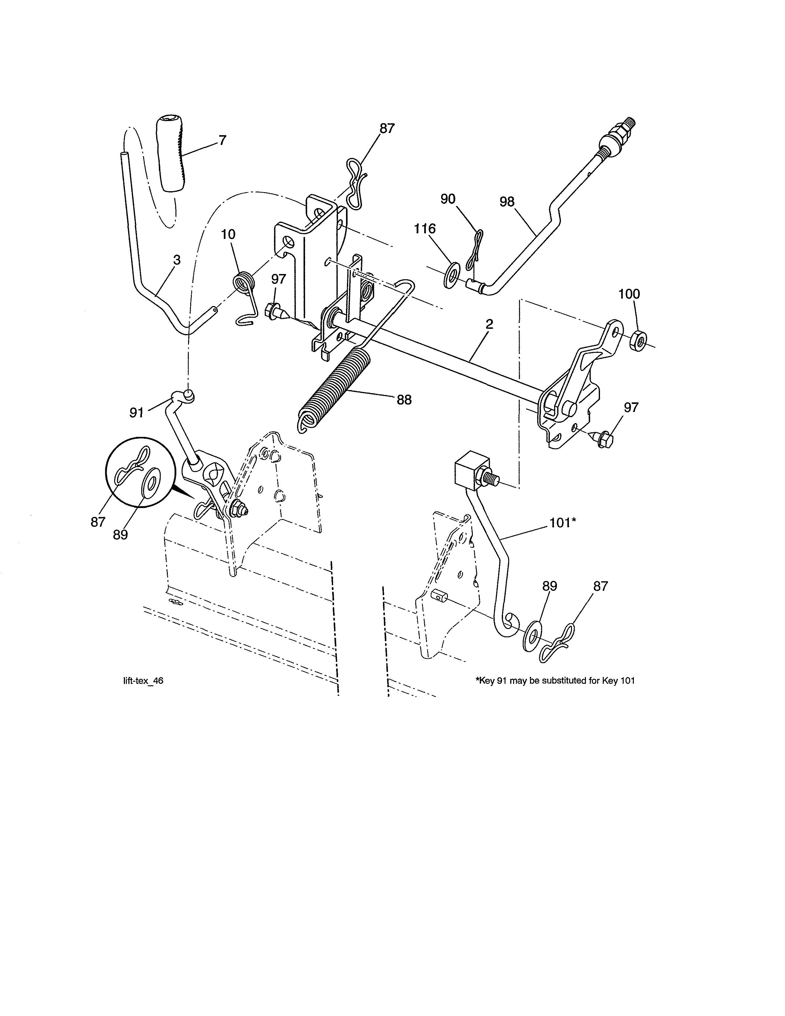 Craftsman 917990460 lift assembly diagram
