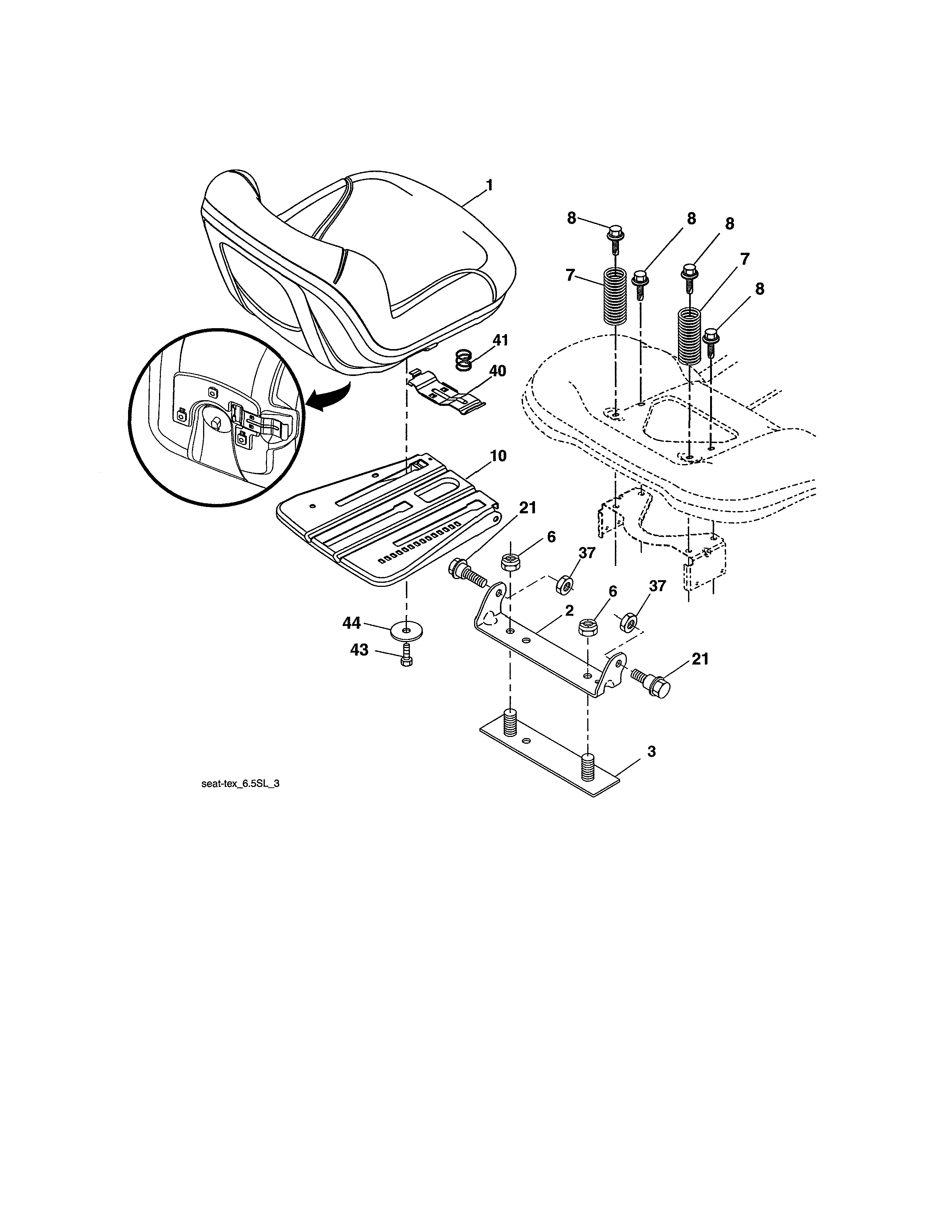 Craftsman 917990460 seat assembly diagram