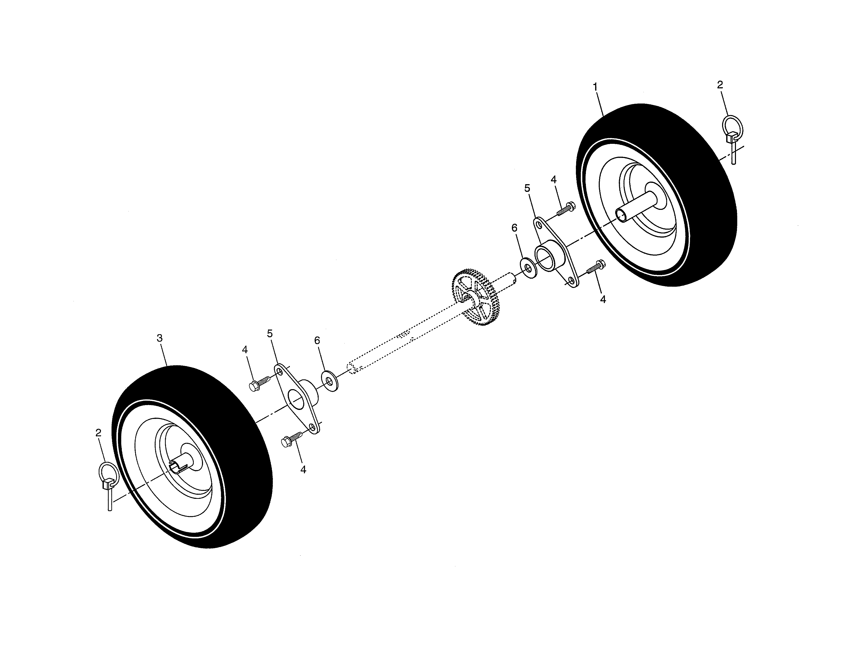 Poulan PR524-96192000100 wheels diagram