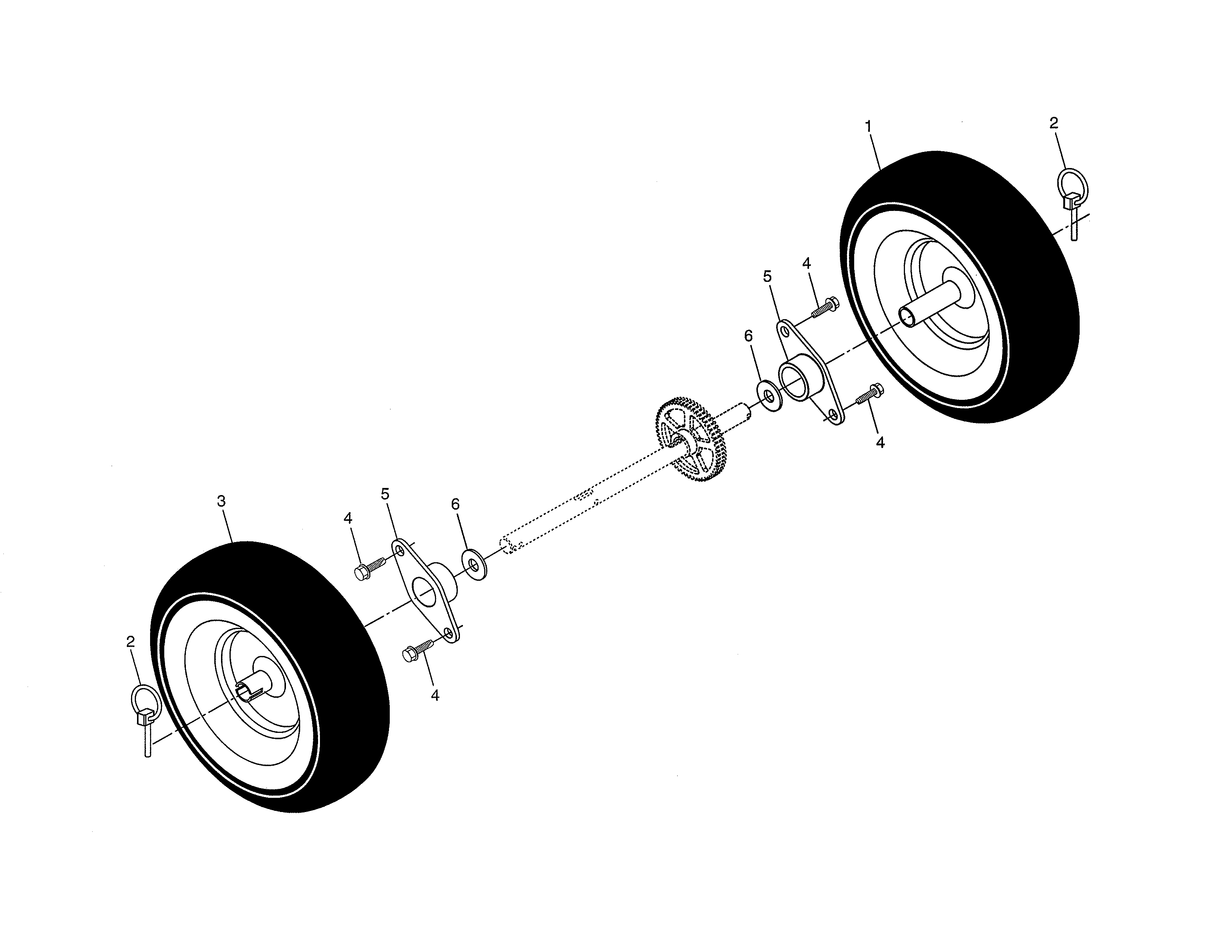 Poulan PR8527ES-96192000300 wheels diagram