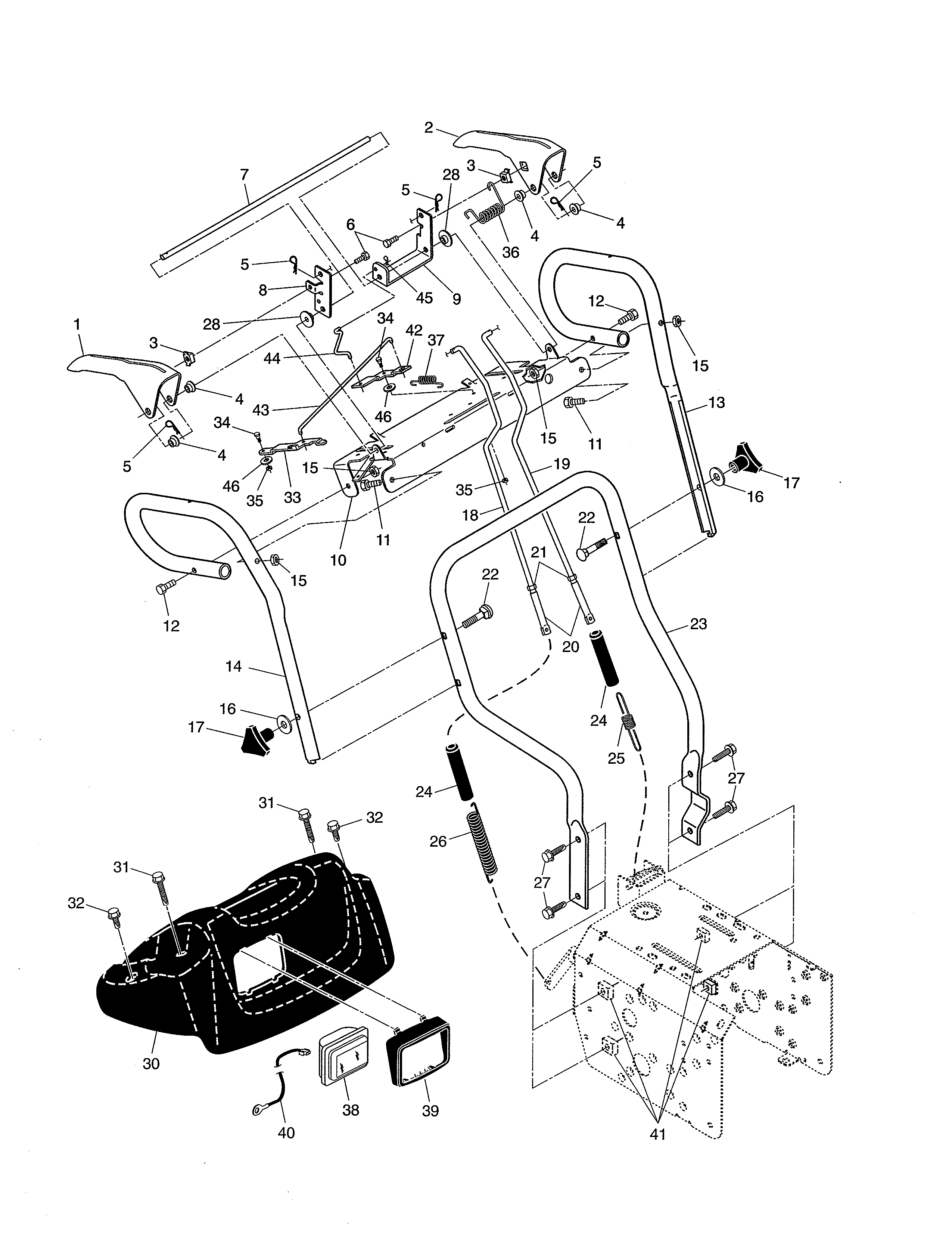 Poulan 96192000400 handles diagram