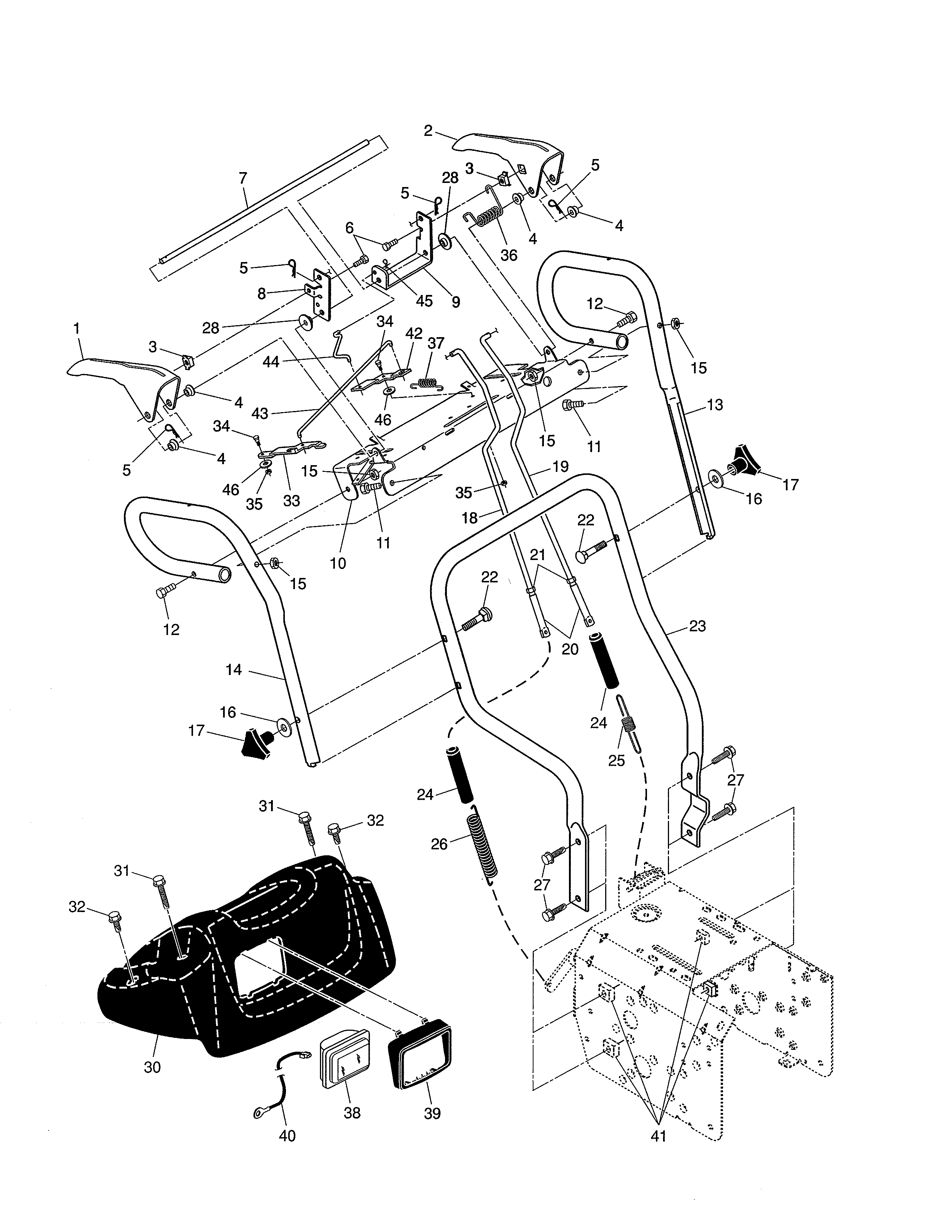 Poulan 96192000700 handles diagram