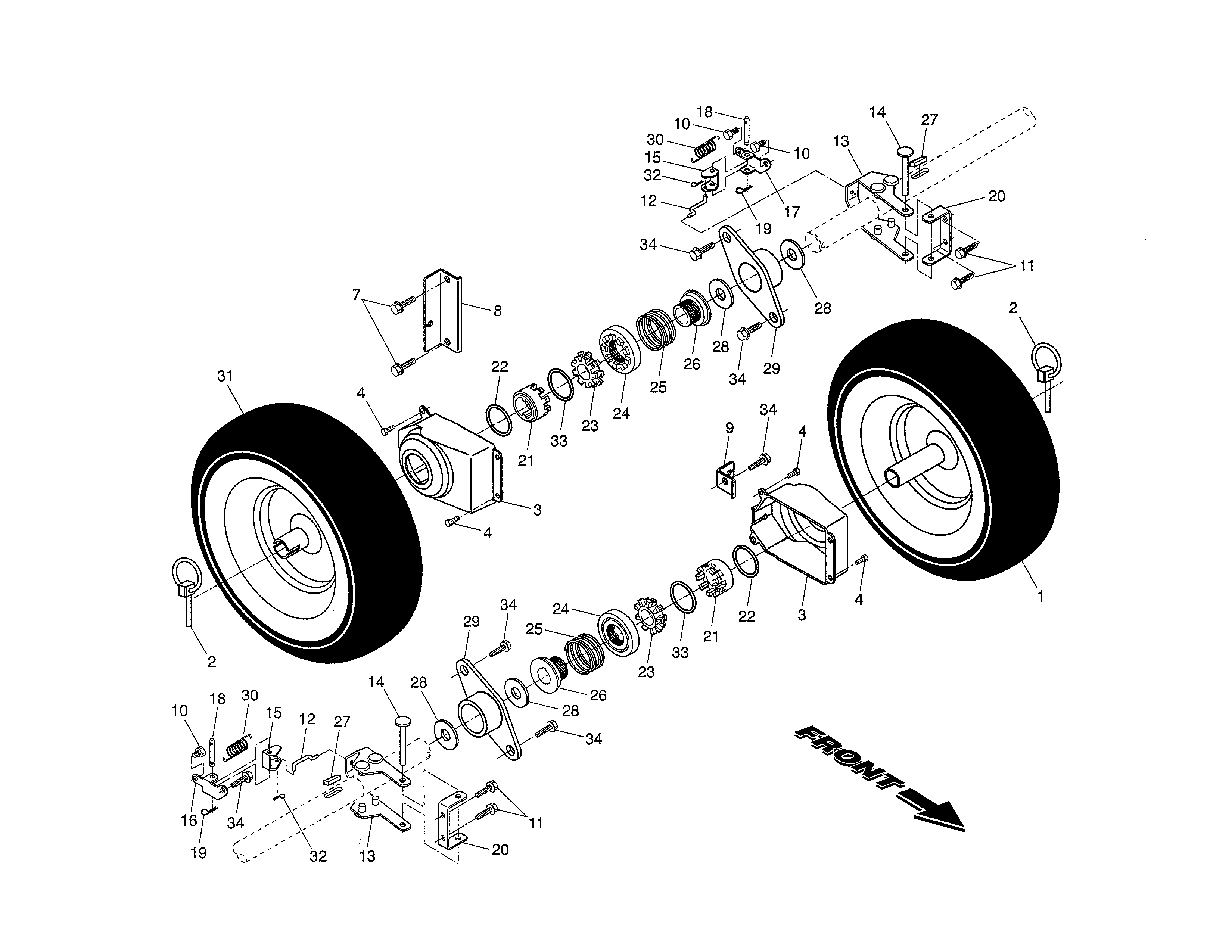 Poulan 96192000700 wheels diagram