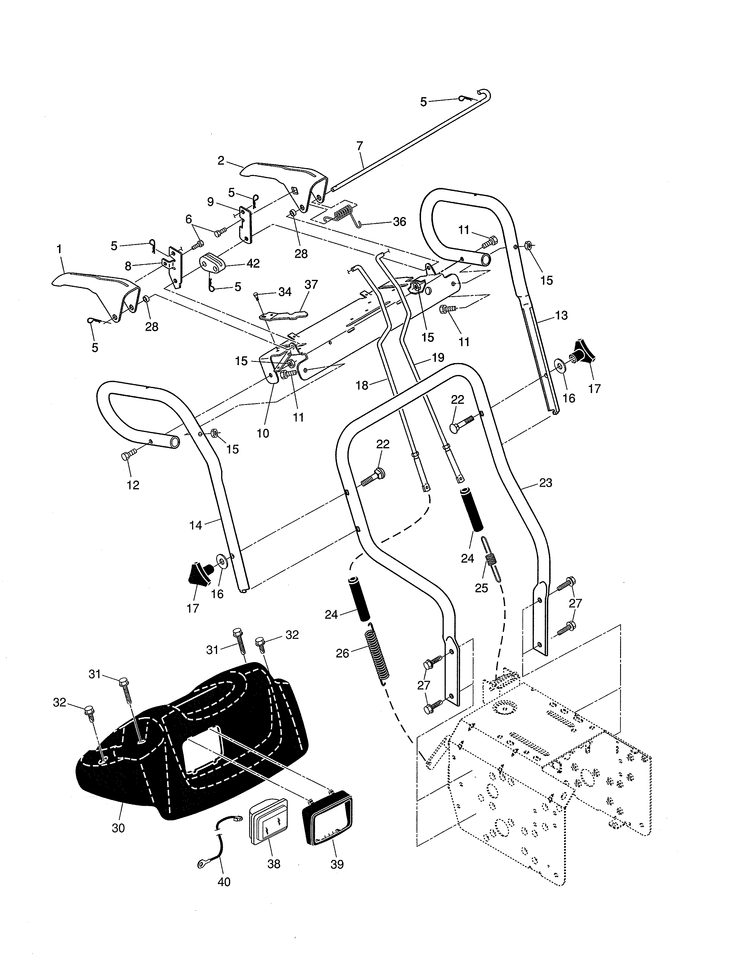 Poulan 96192001902 handles diagram