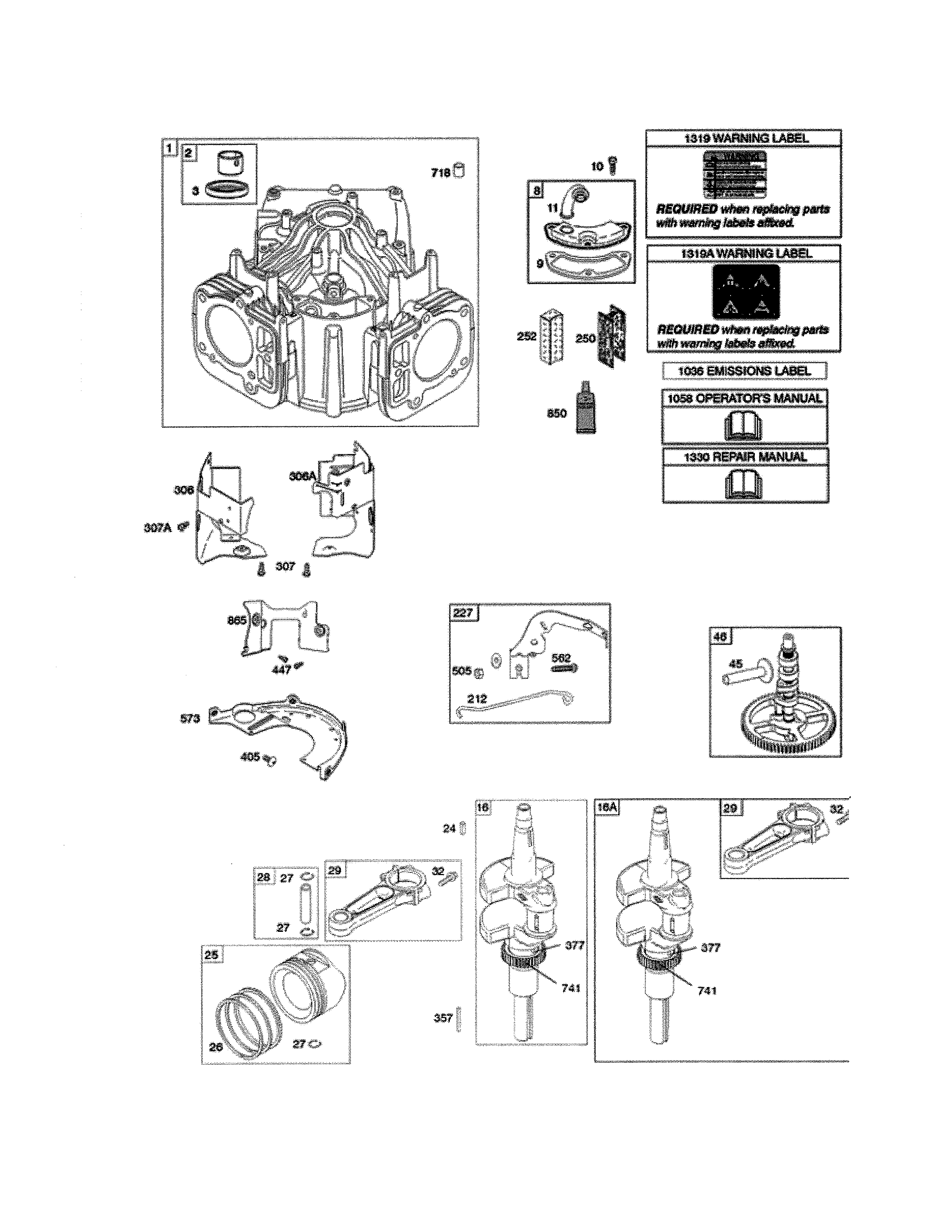 Poulan PB20VA46-96042017000 cylinder/crankshaft/crankcase diagram