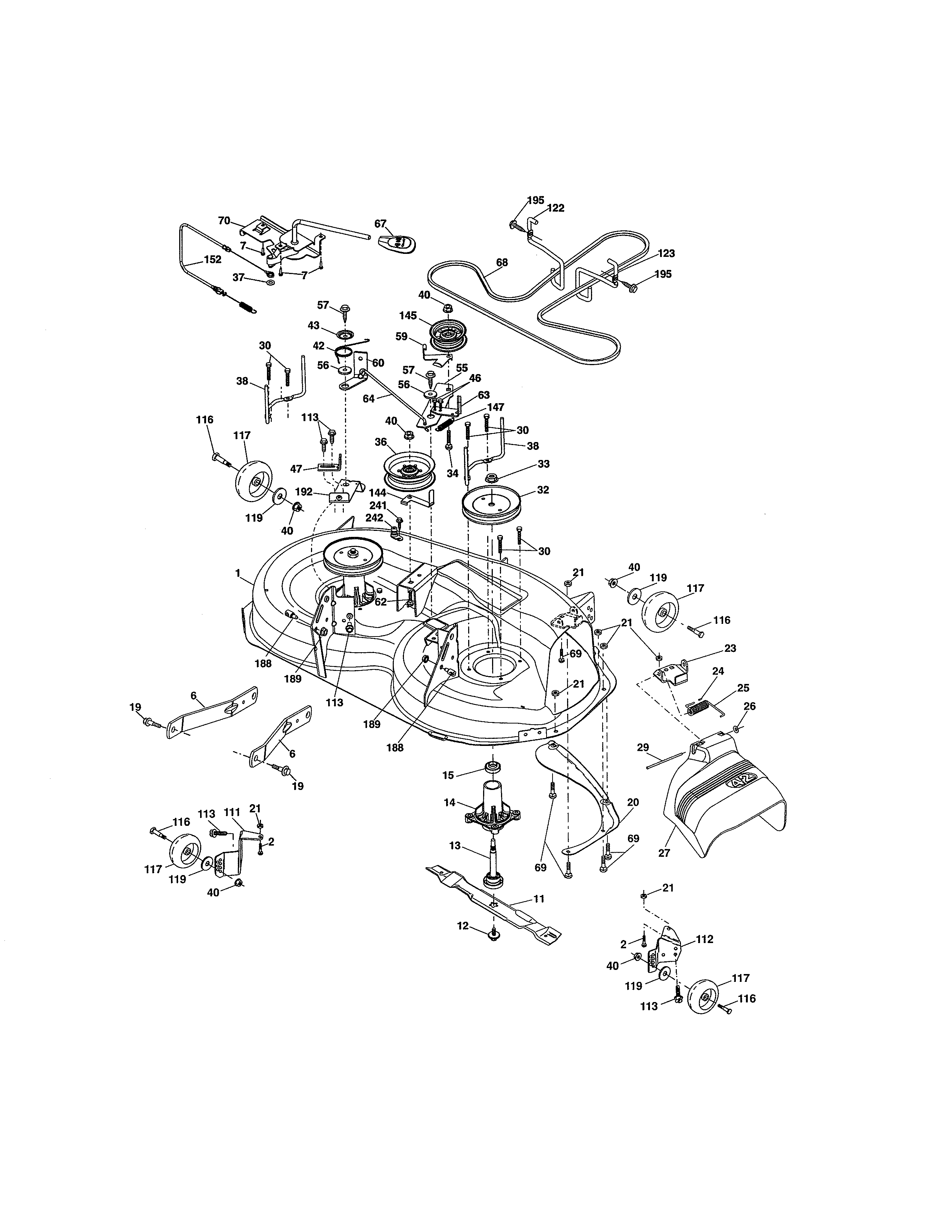 Craftsman 917203800 mower deck diagram