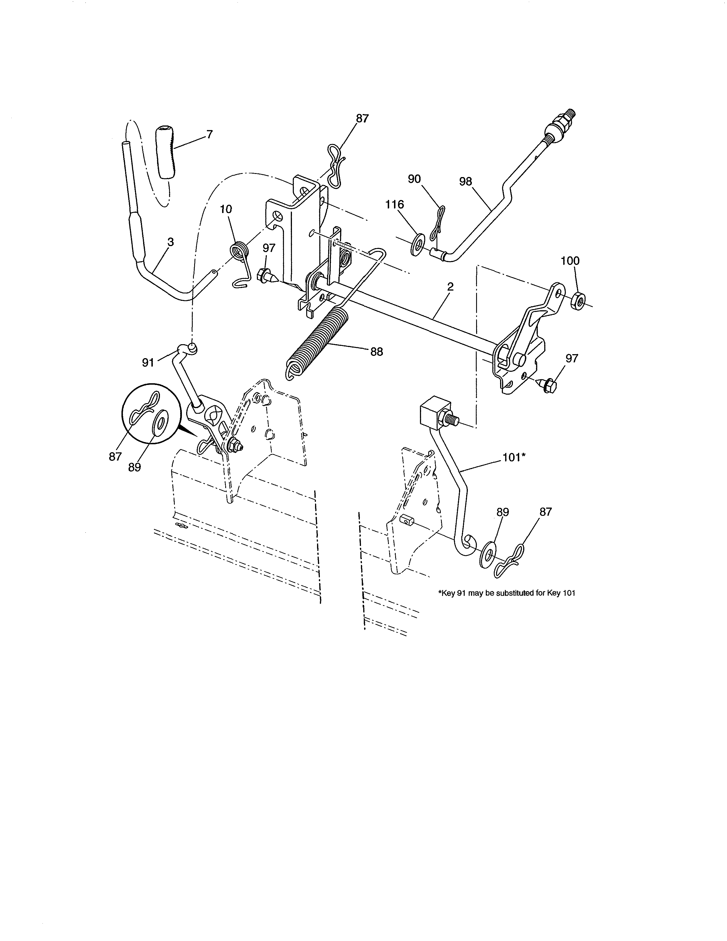 Craftsman 917203800 lift assembly diagram
