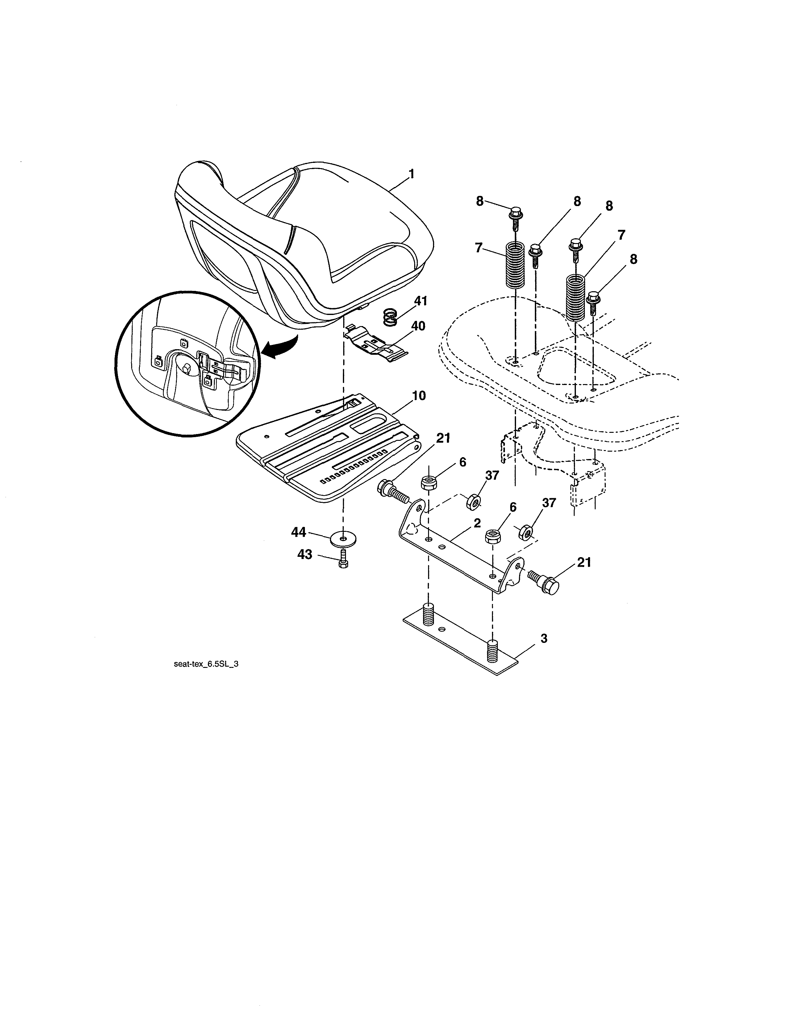 Craftsman 917204010 seat assembly diagram