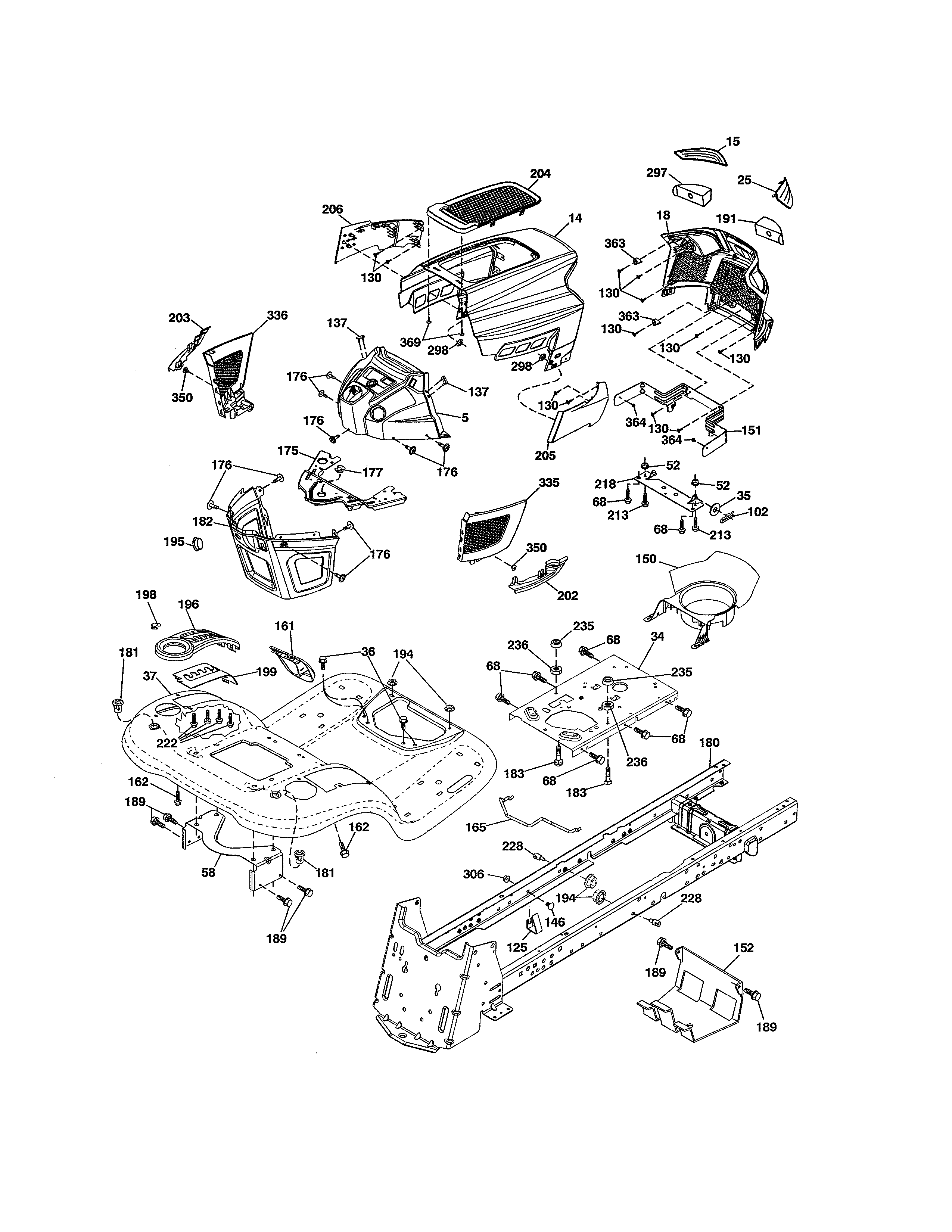 Craftsman 917204011 chassis assembly diagram