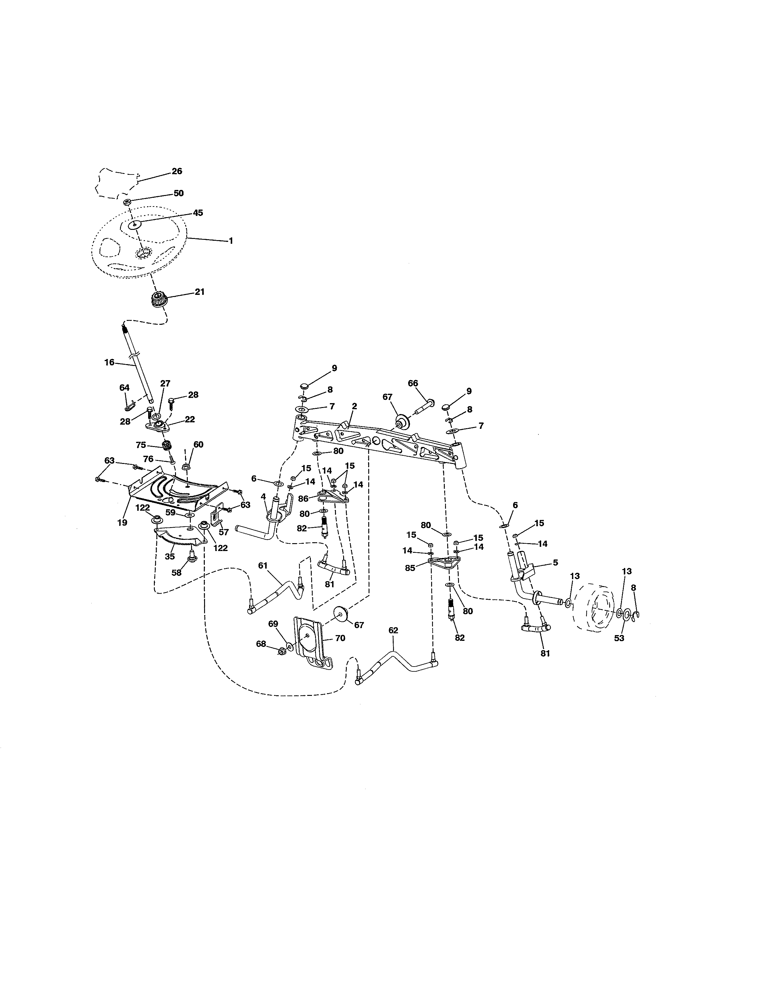 Craftsman 917204011 steering assembly diagram