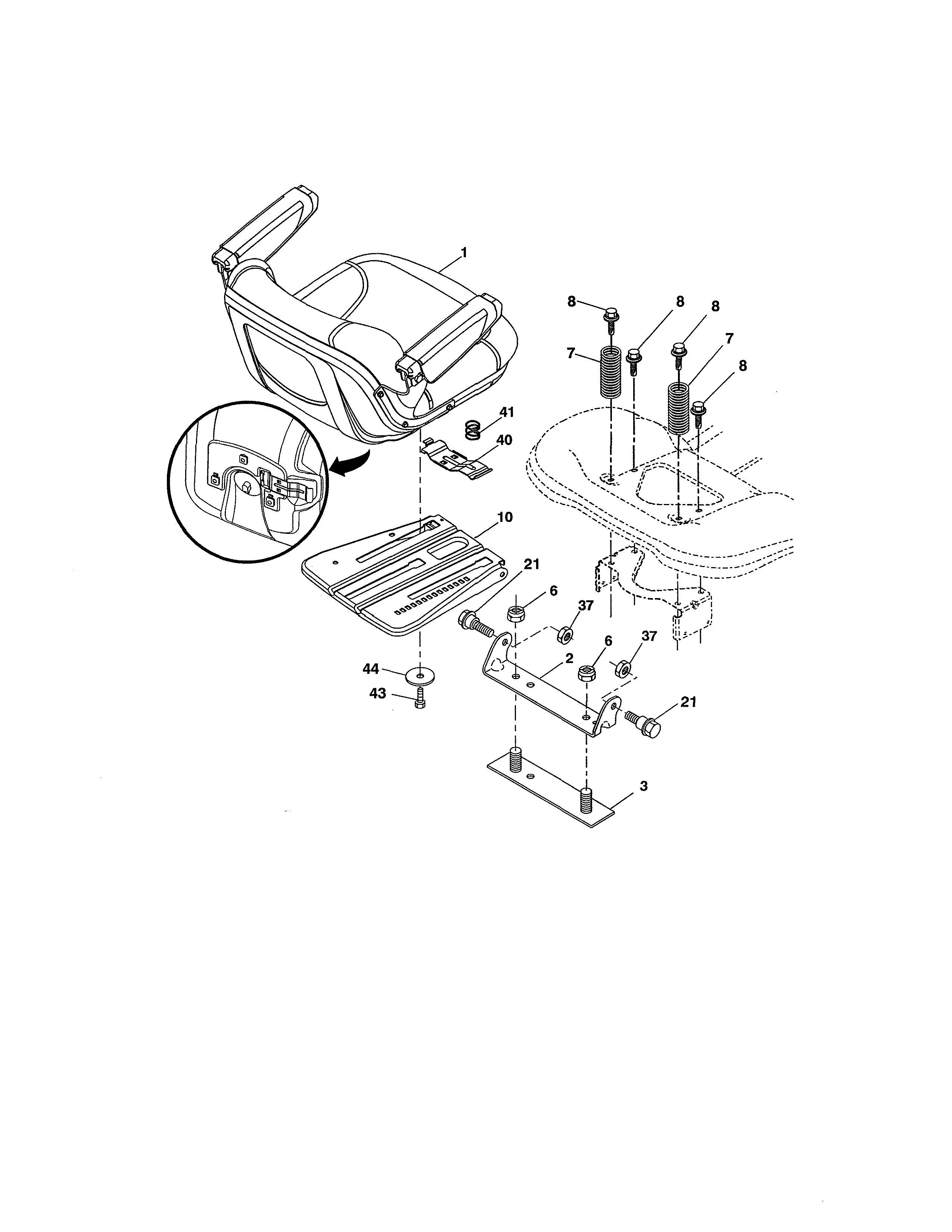 Craftsman 917204011 seat assembly diagram