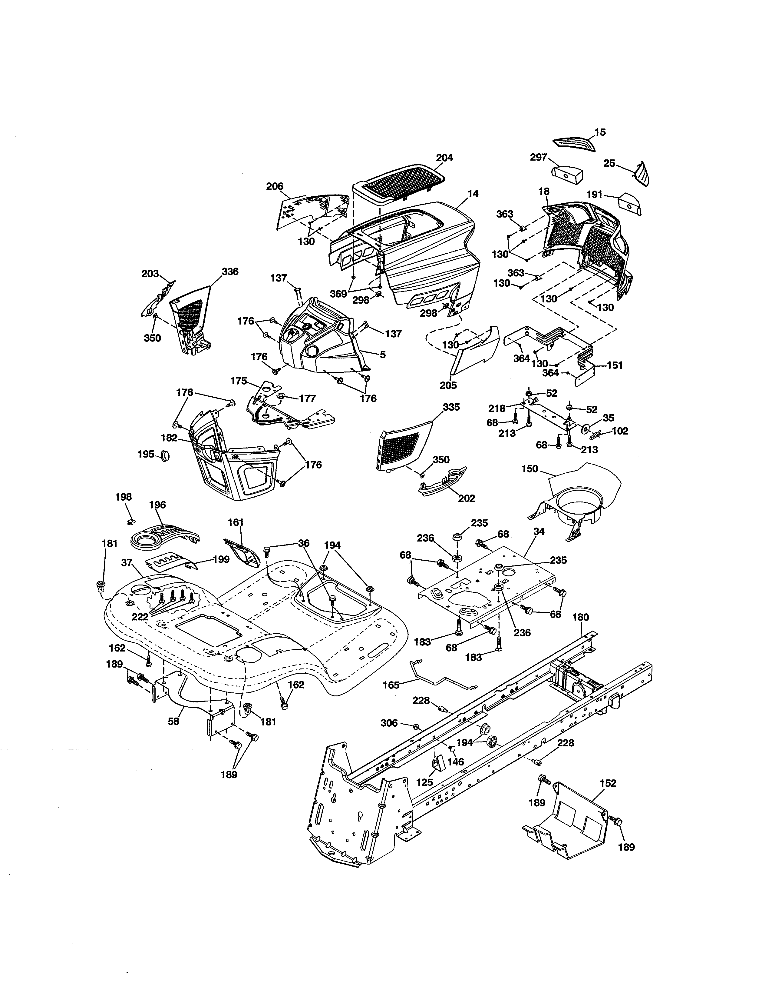Craftsman 917204020 chassis assembly diagram