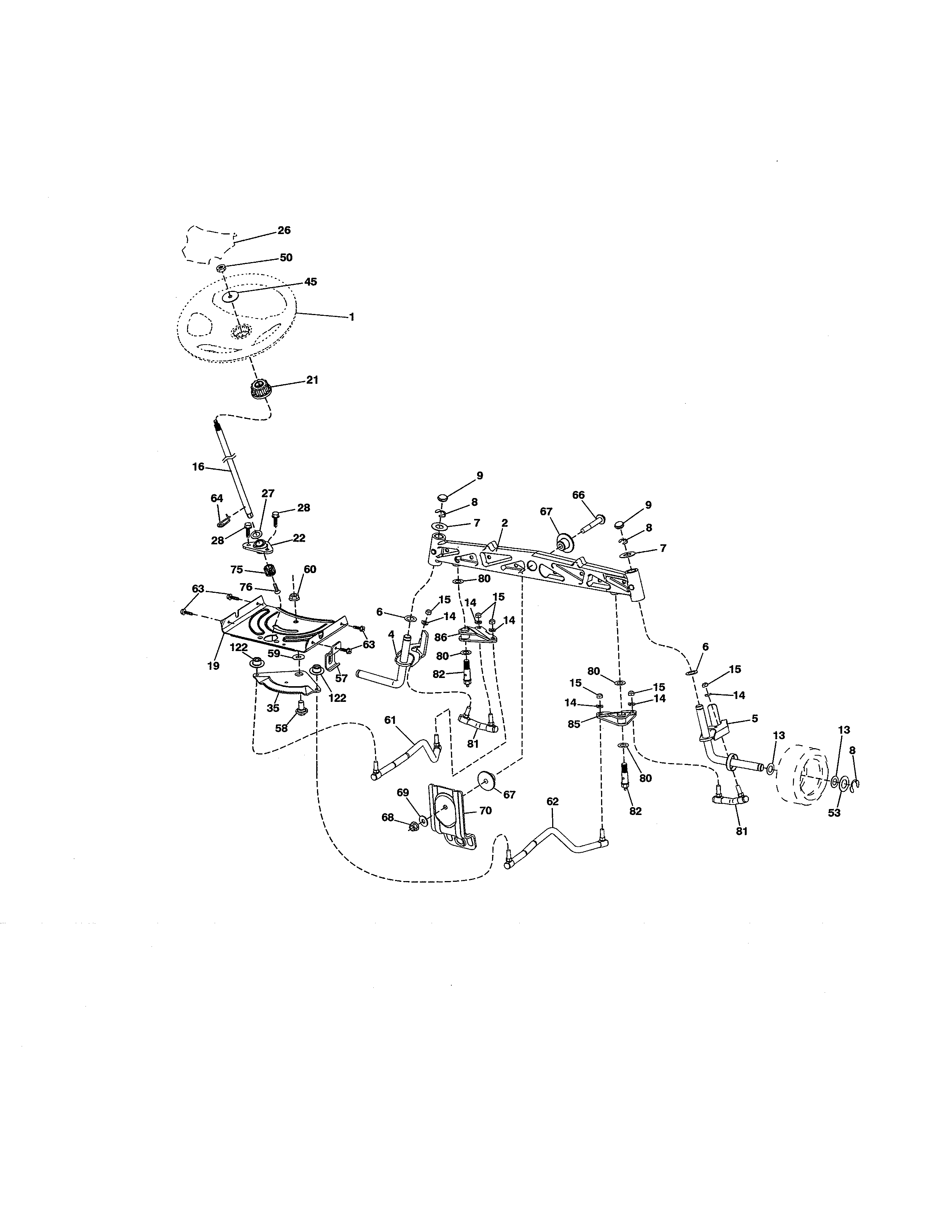 Craftsman 917204020 steering assembly diagram