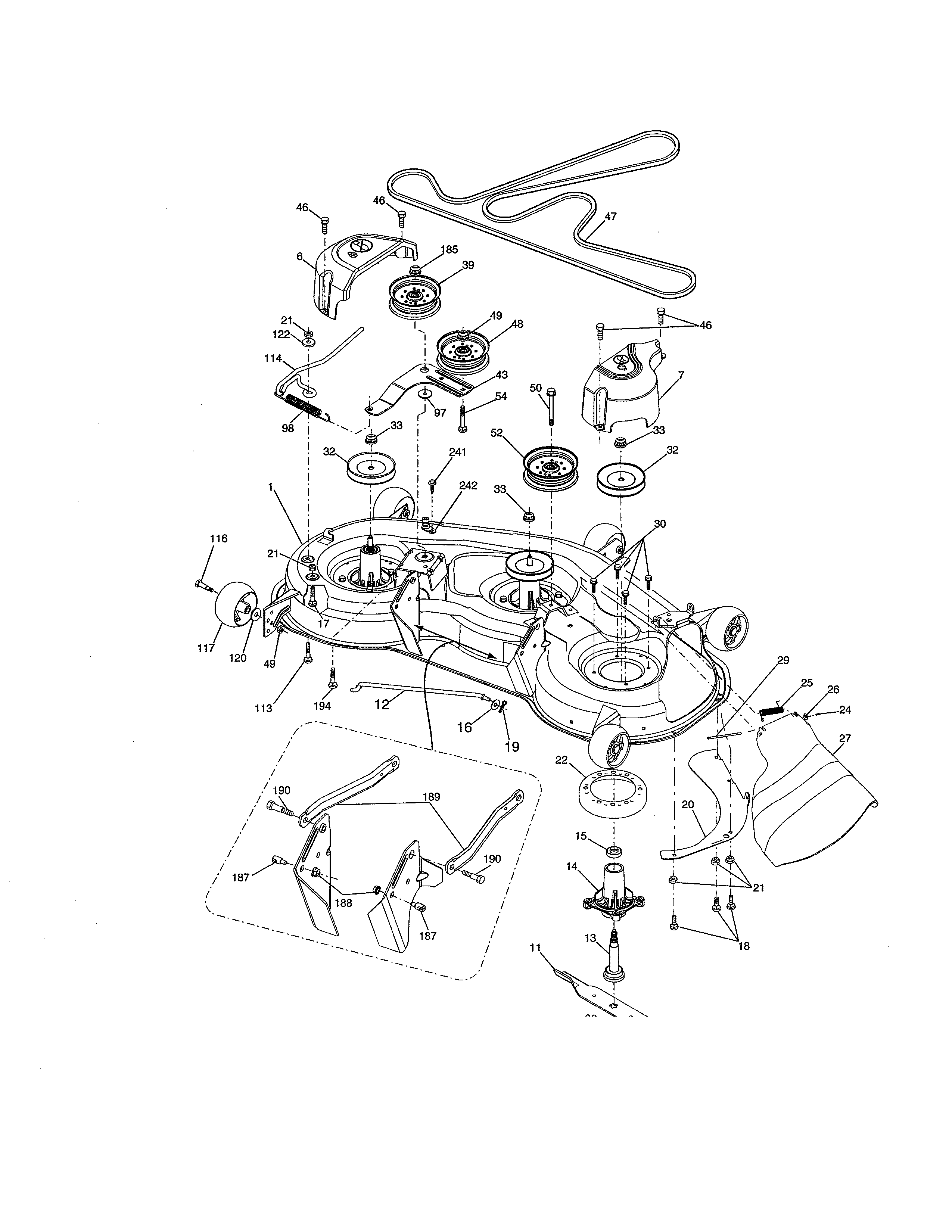 Craftsman 917204020 mower deck diagram