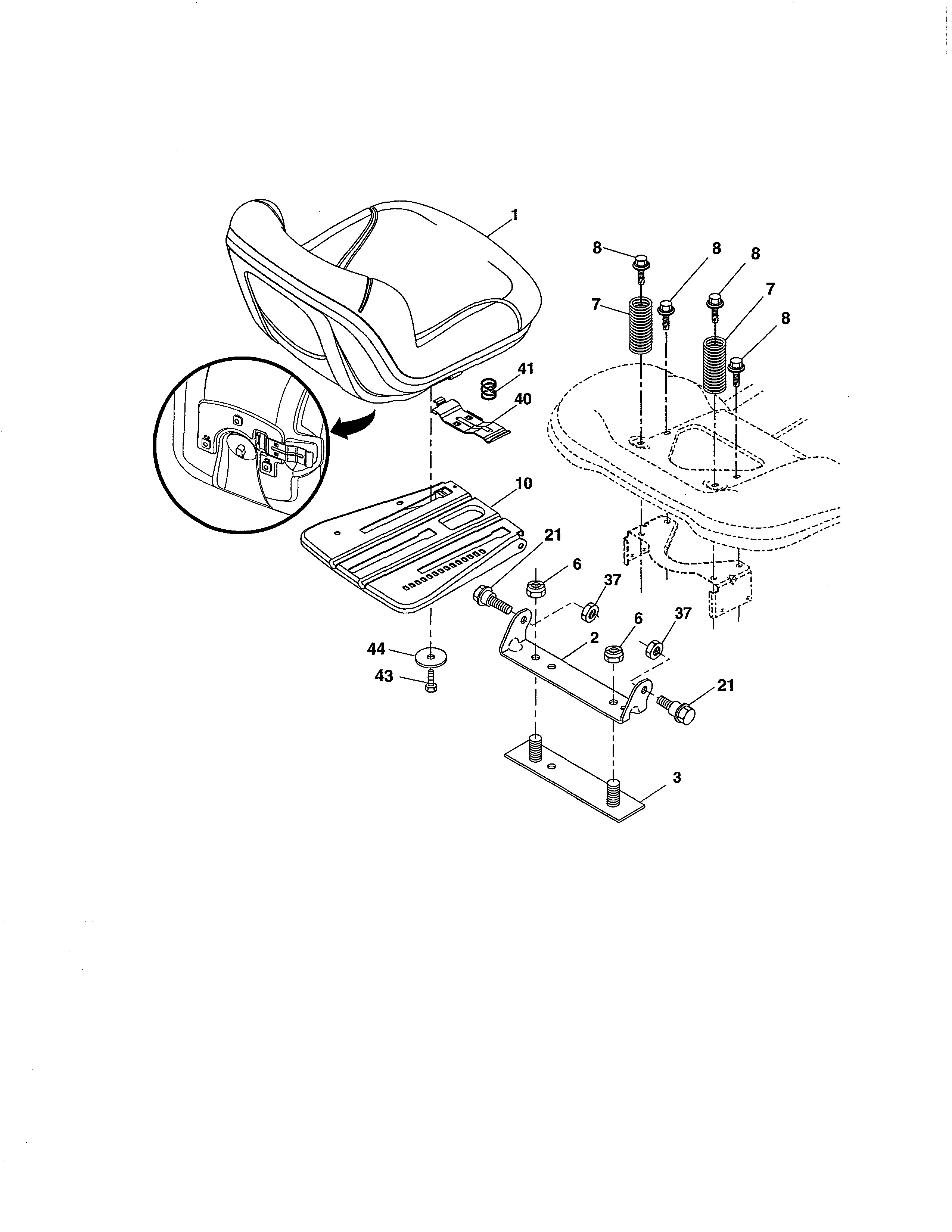 Craftsman 917204020 seat assembly diagram