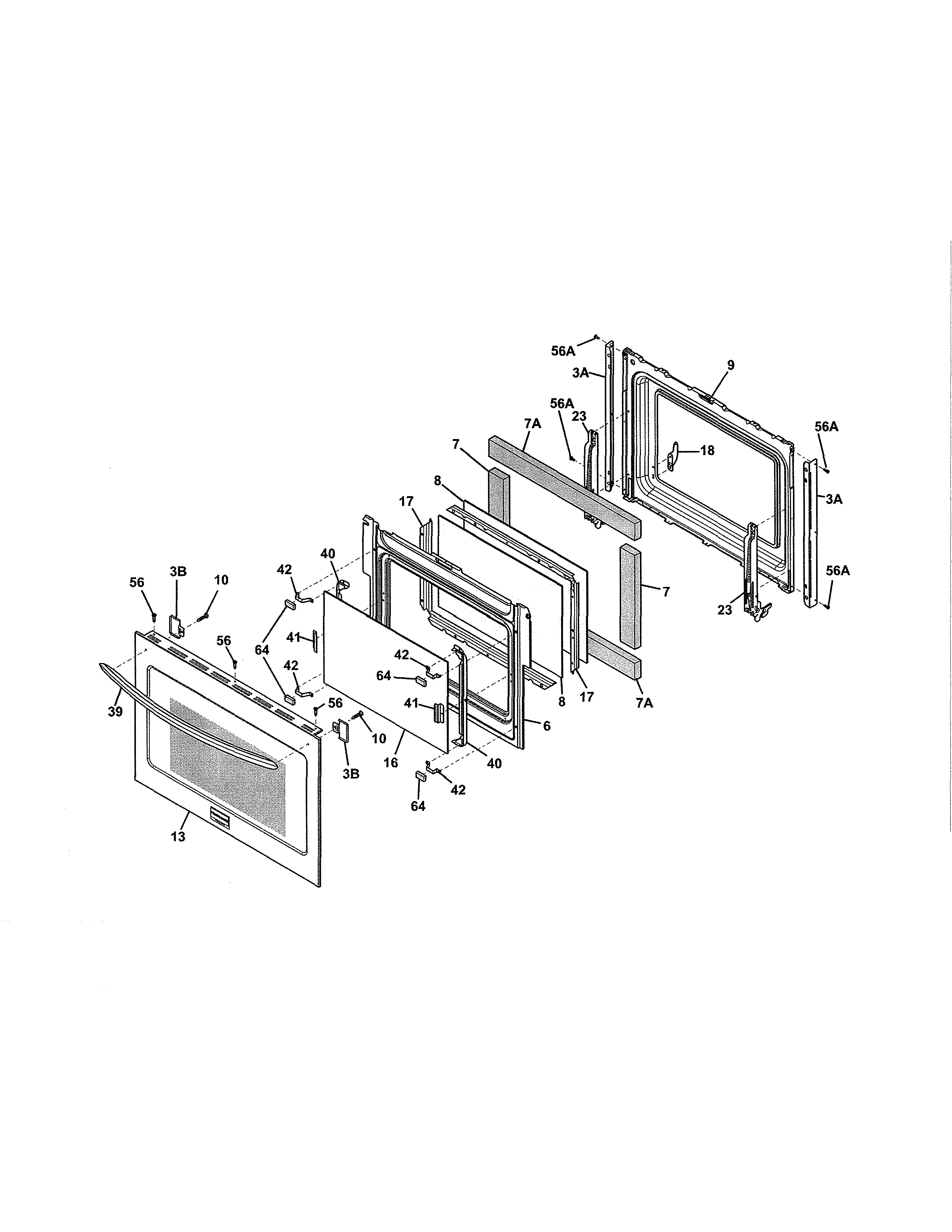 Frigidaire FGES3065PFC door diagram