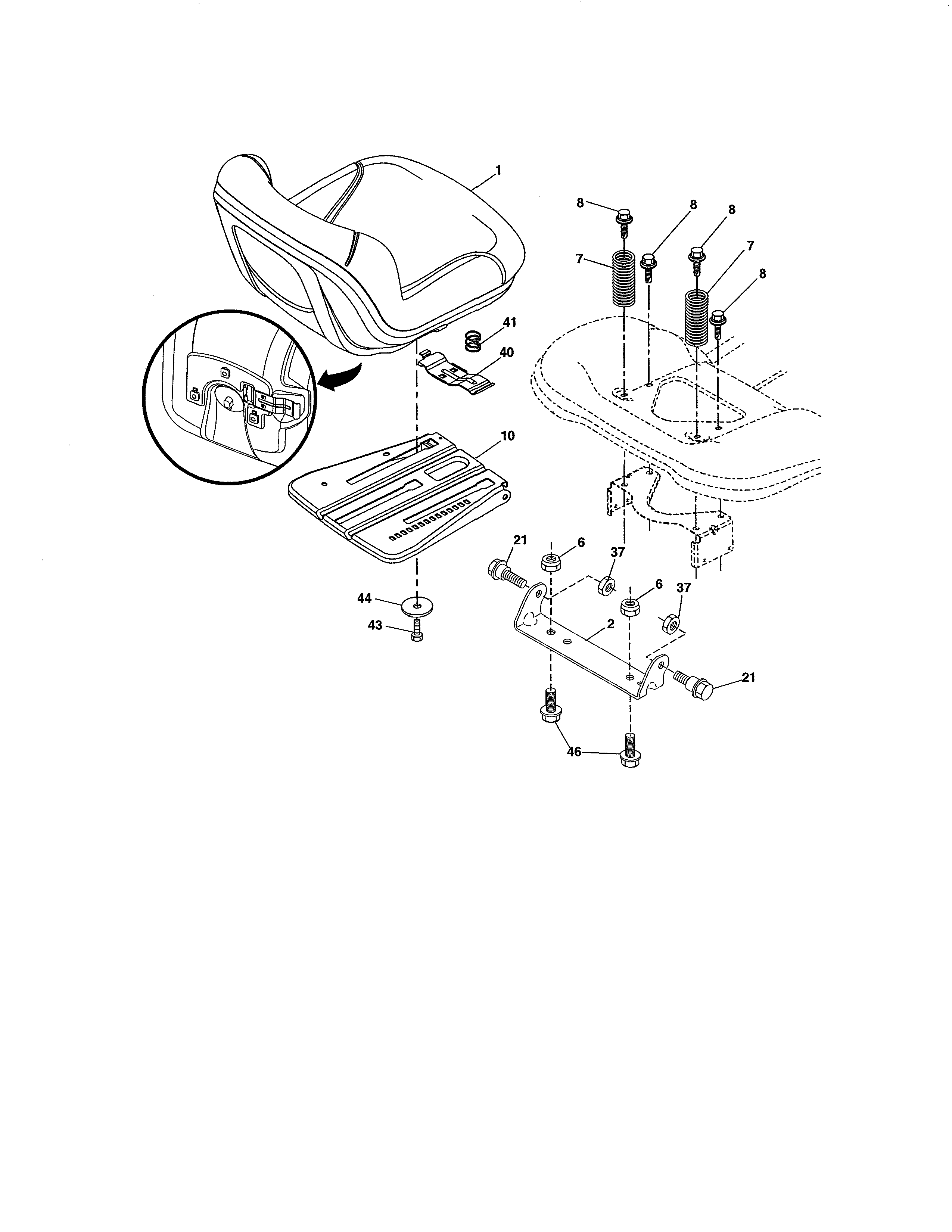 Craftsman 917988270 seat assembly diagram