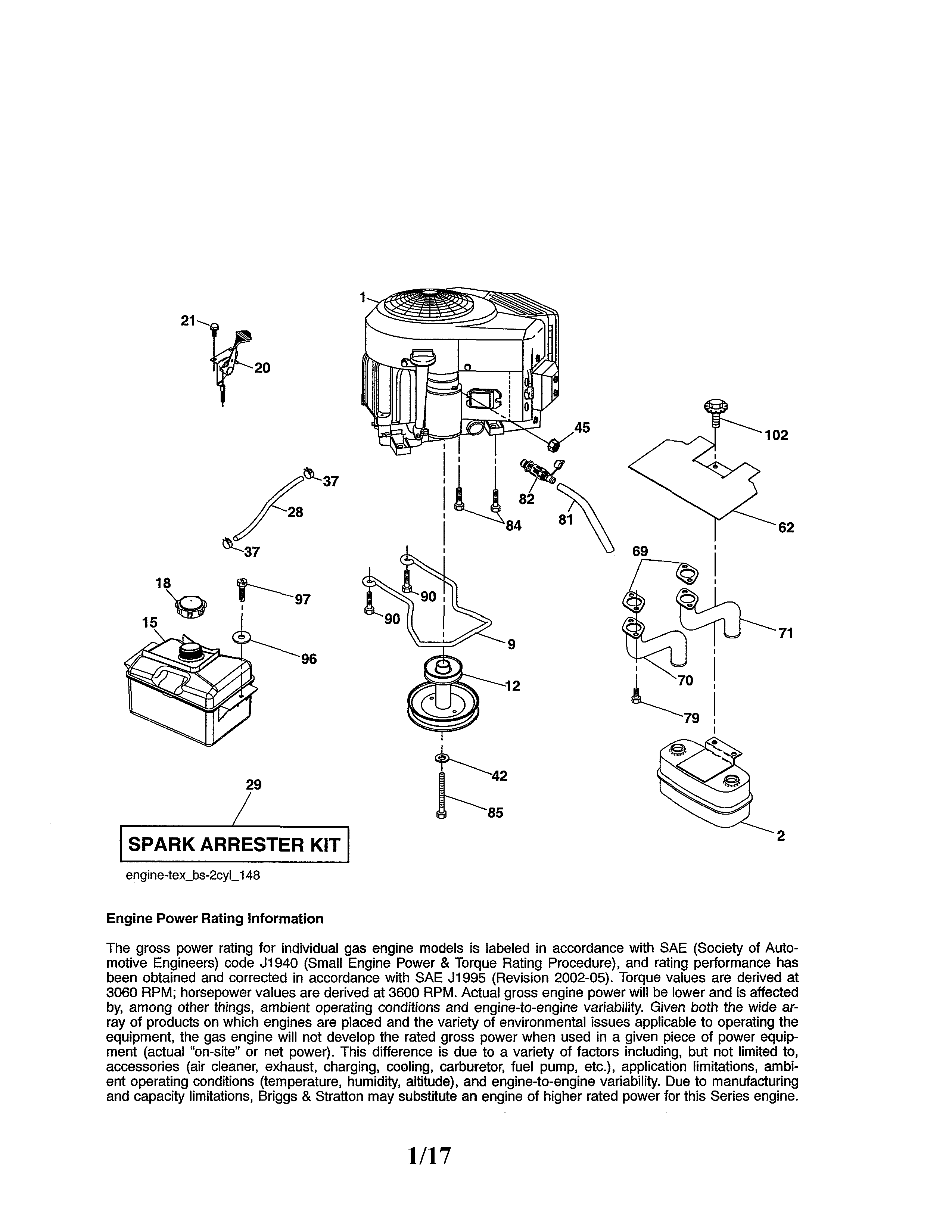 Craftsman 917989240 engine diagram