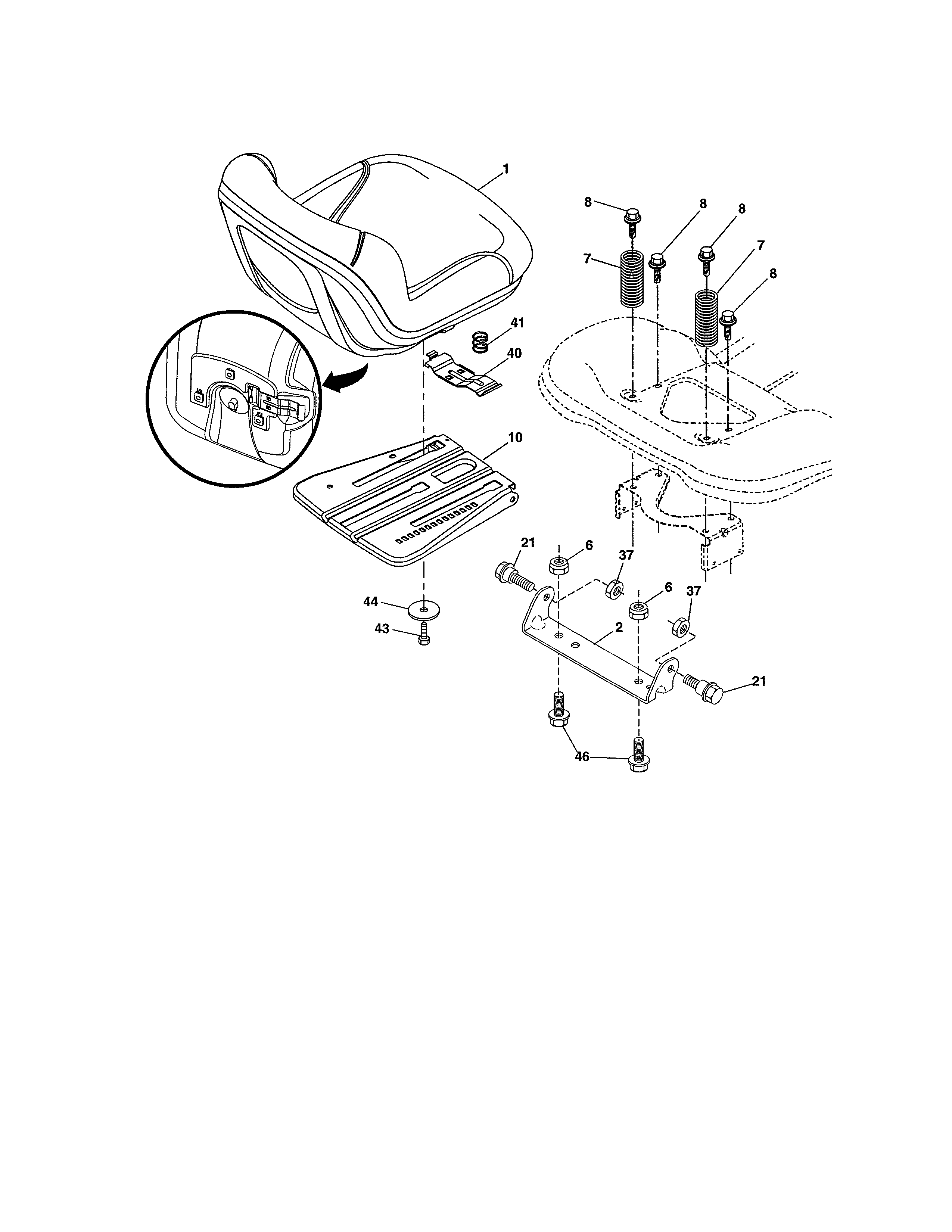 Craftsman 917989240 seat assembly diagram