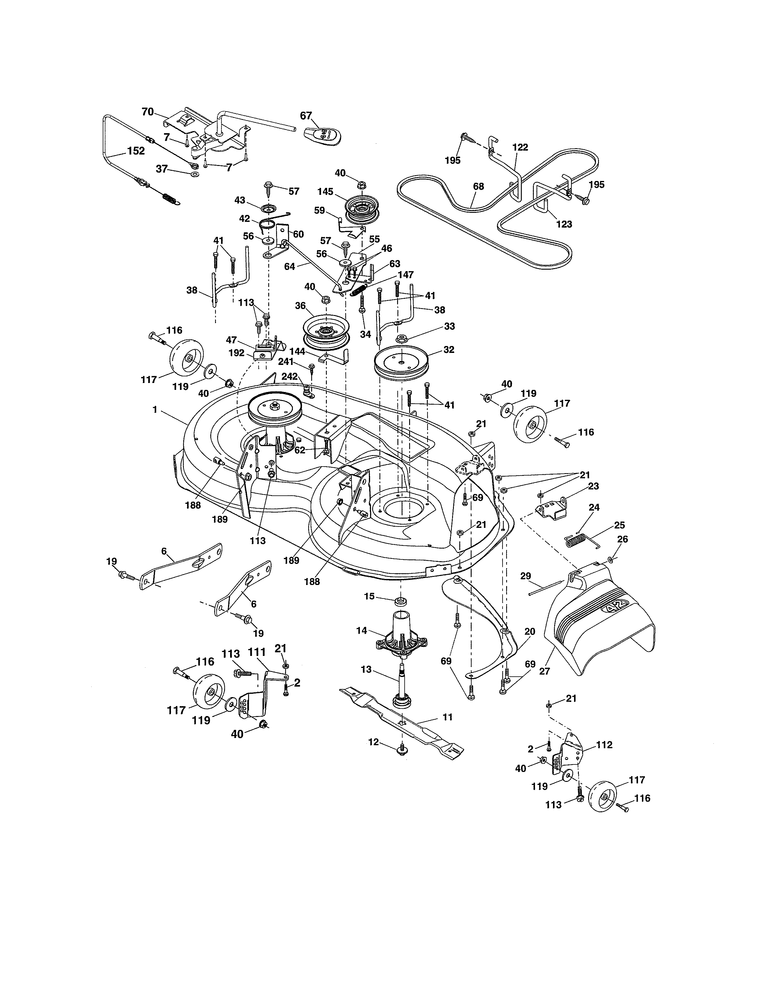 Craftsman 917989240 mower deck diagram