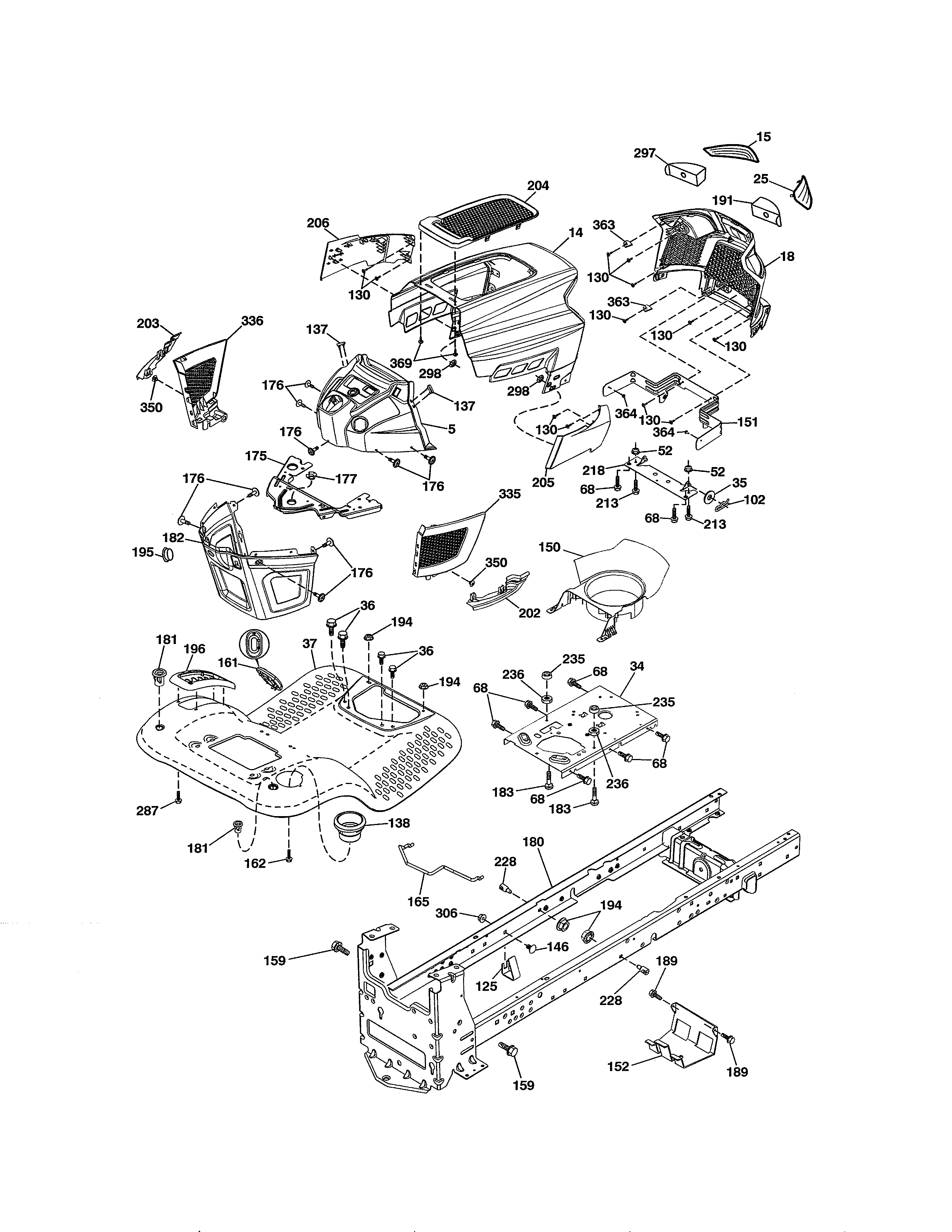 Craftsman 917991390 chassis assembly diagram