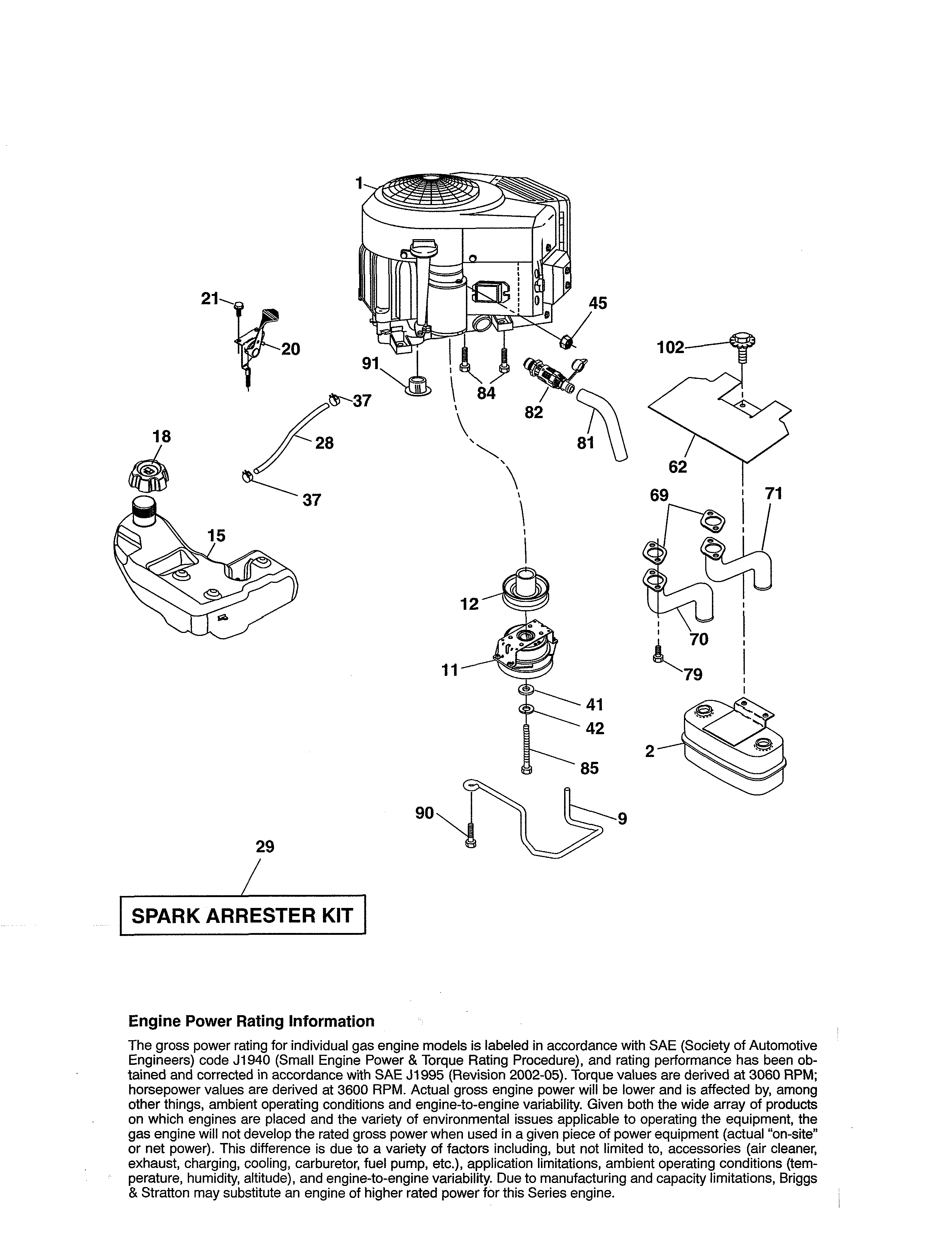Craftsman 917991390 engine diagram