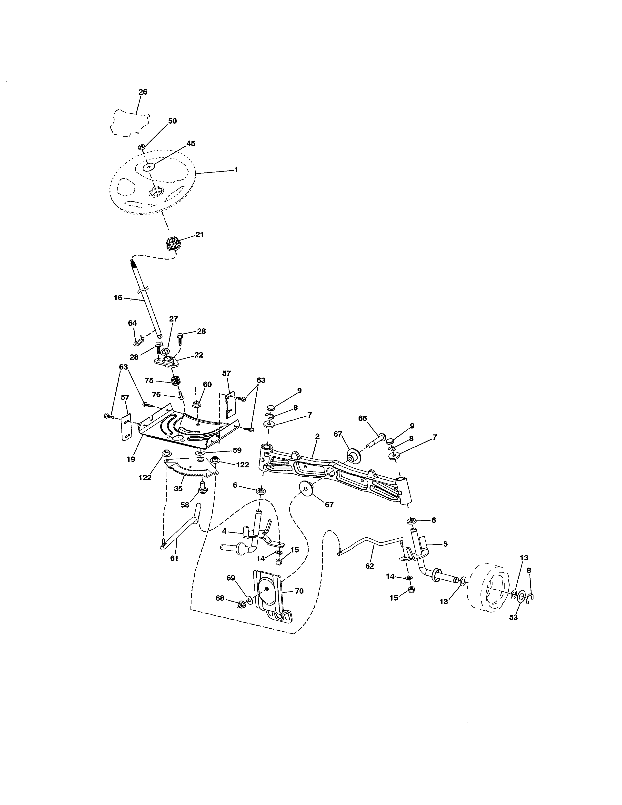 Craftsman 917991390 steering assembly diagram