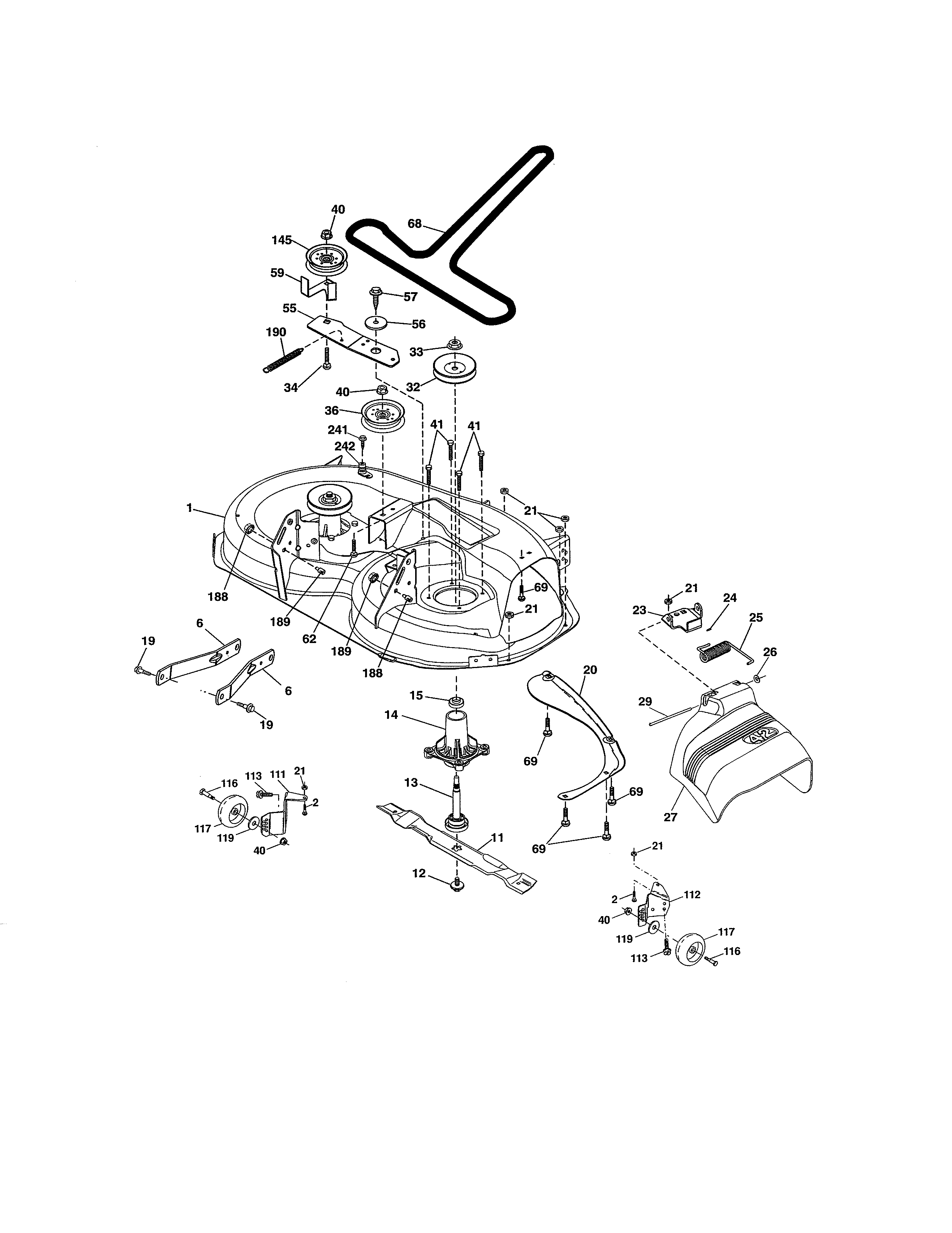 Craftsman 917991390 mower deck diagram