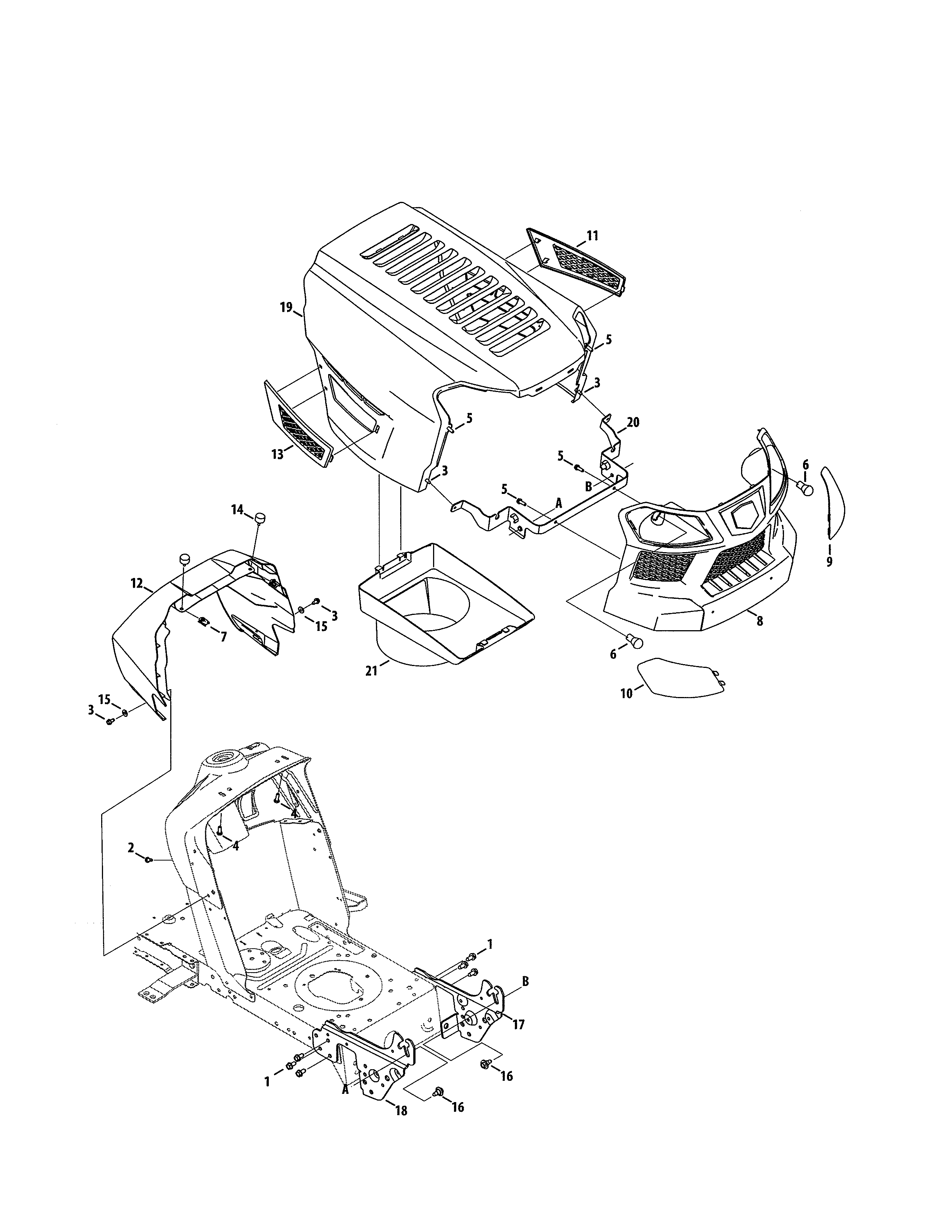 Craftsman 247203706 hood//bumper diagram