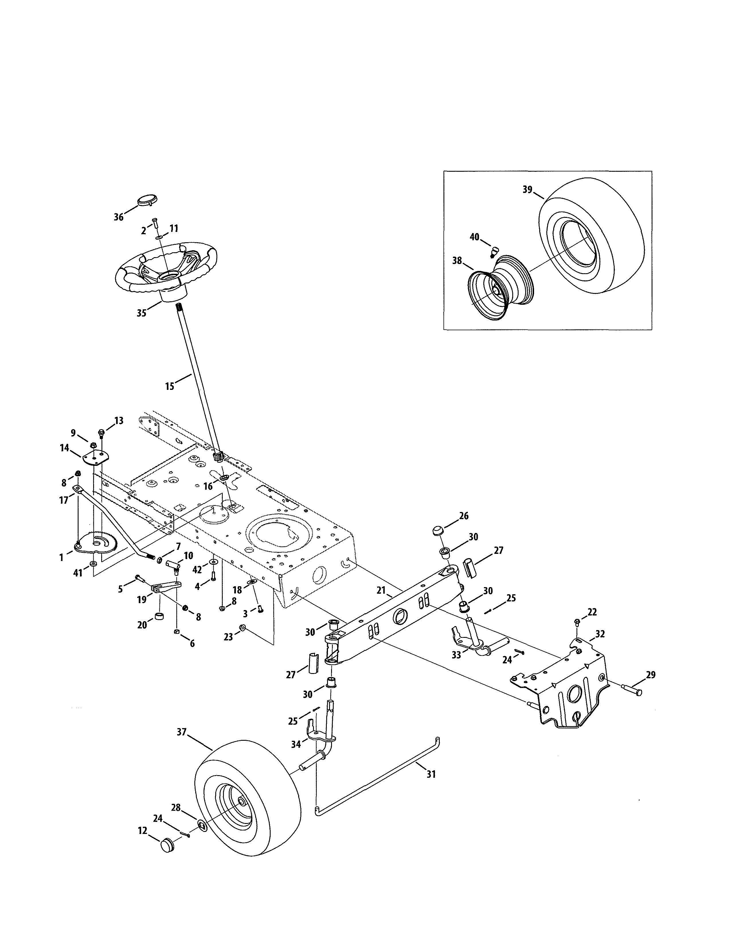 Craftsman 247203706 steering/wheel diagram