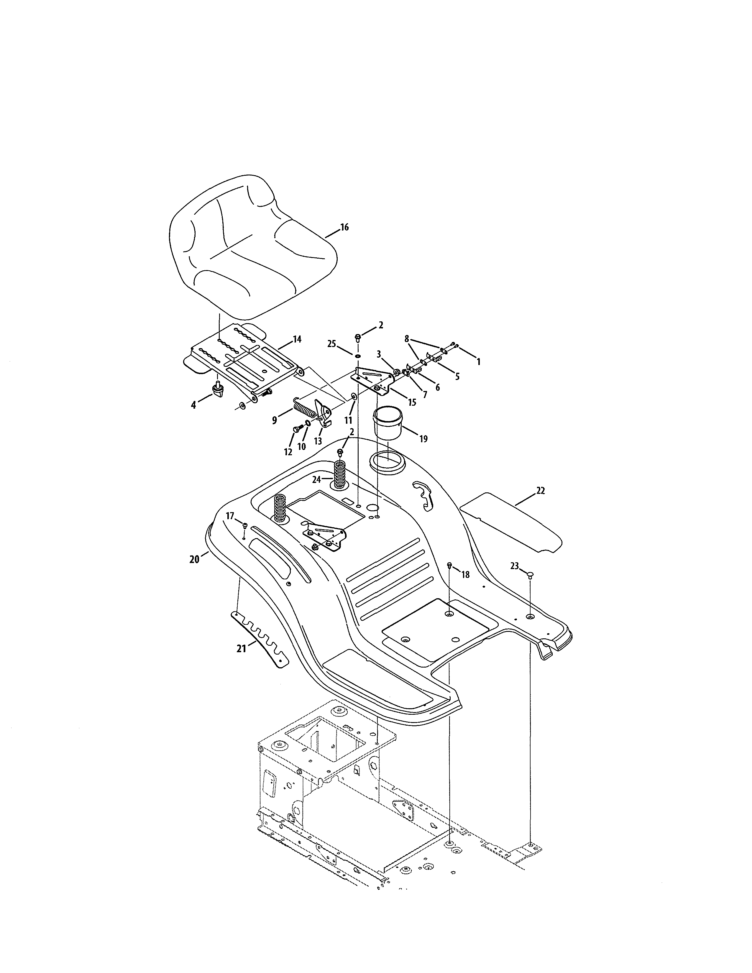 Craftsman 247203716 seat/fender diagram
