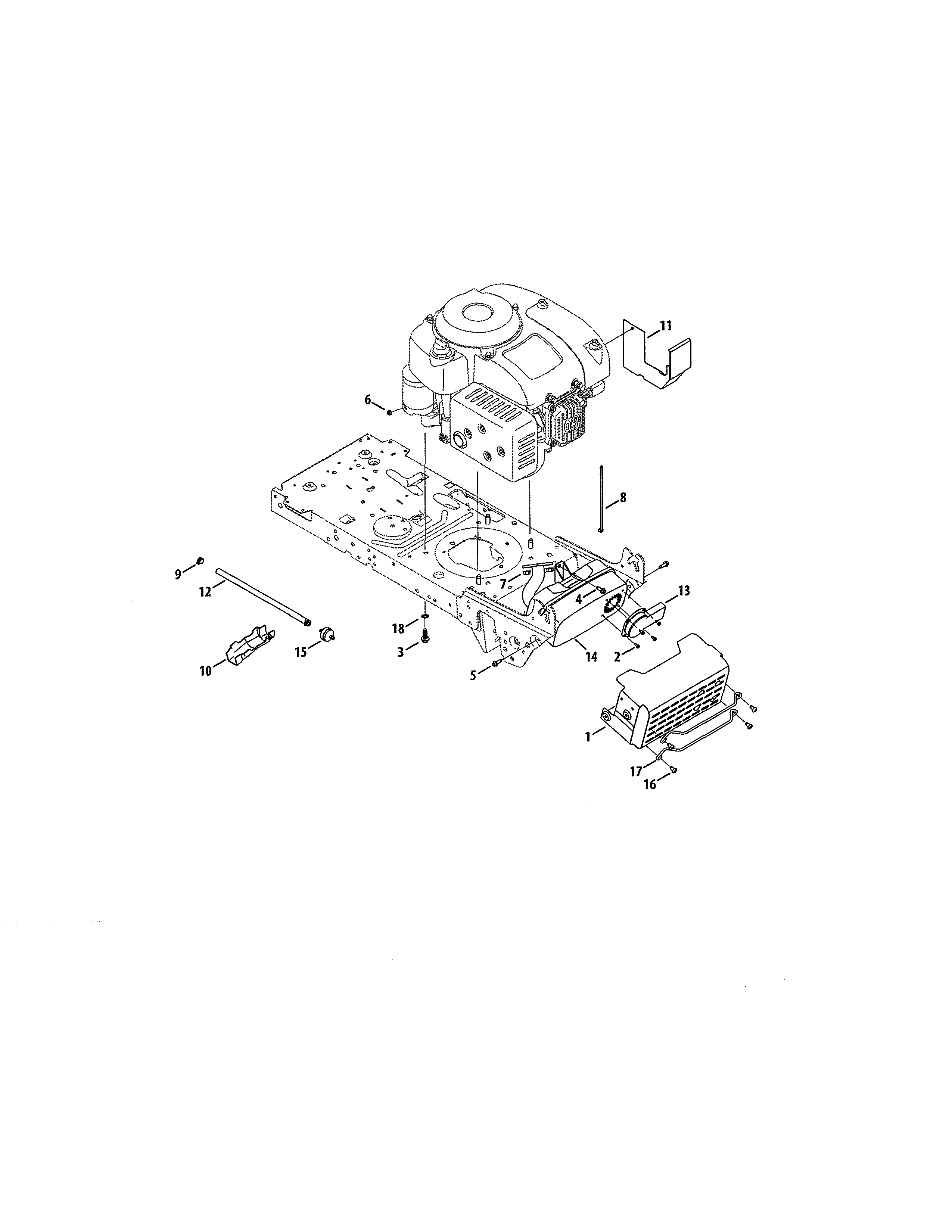 Craftsman 247203716 engine/muffler shield diagram