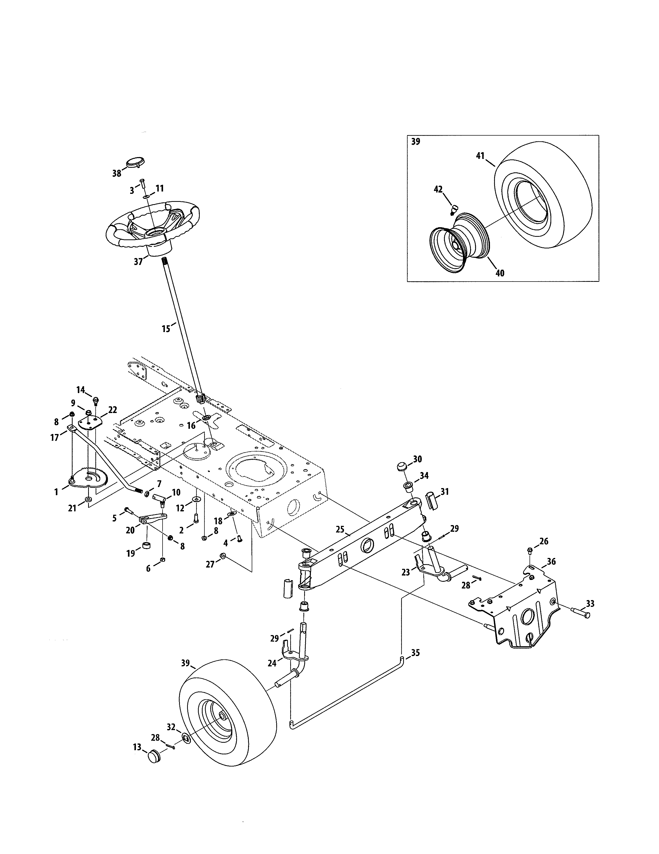 Craftsman 247203726 steering/wheel diagram
