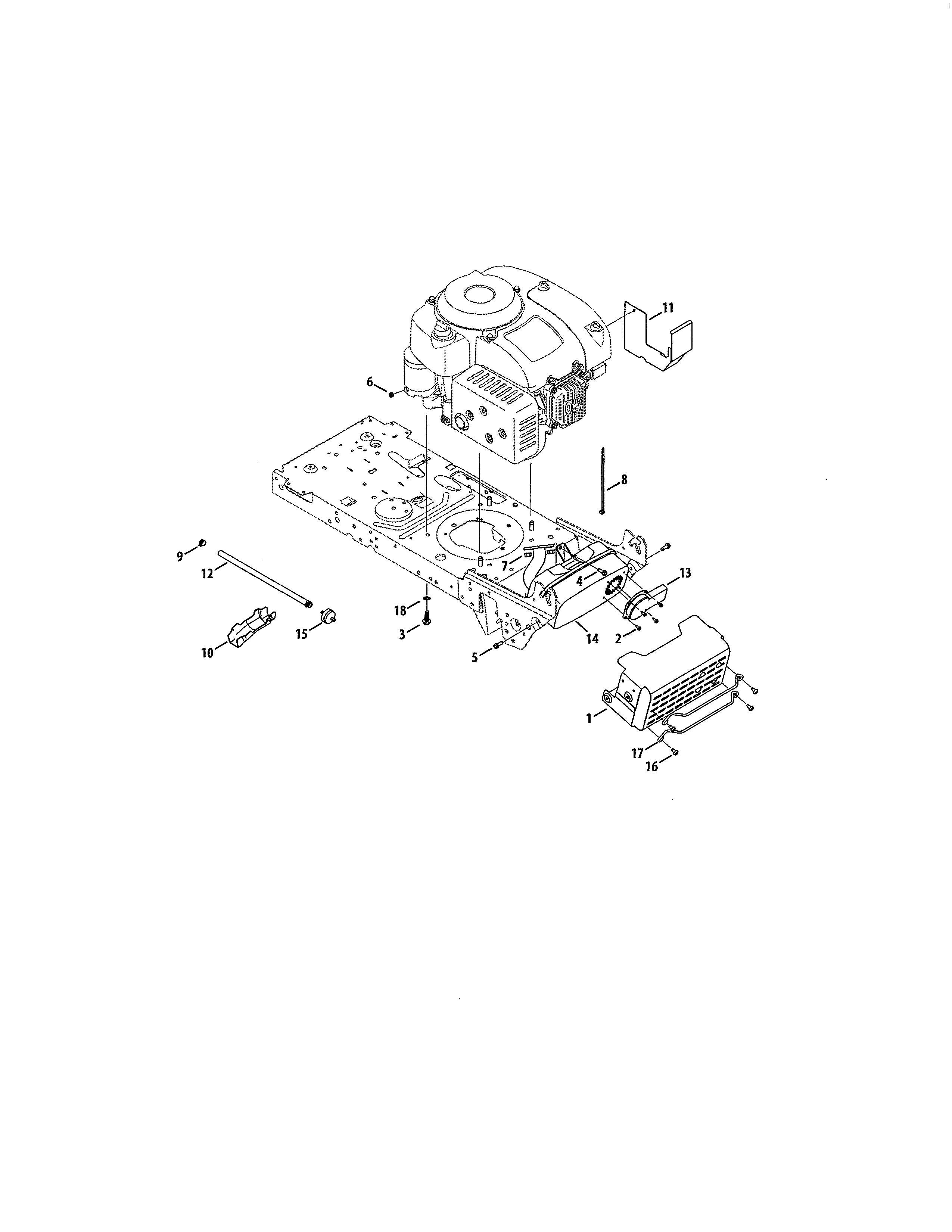 Craftsman 247203726 engine/muffler shield diagram