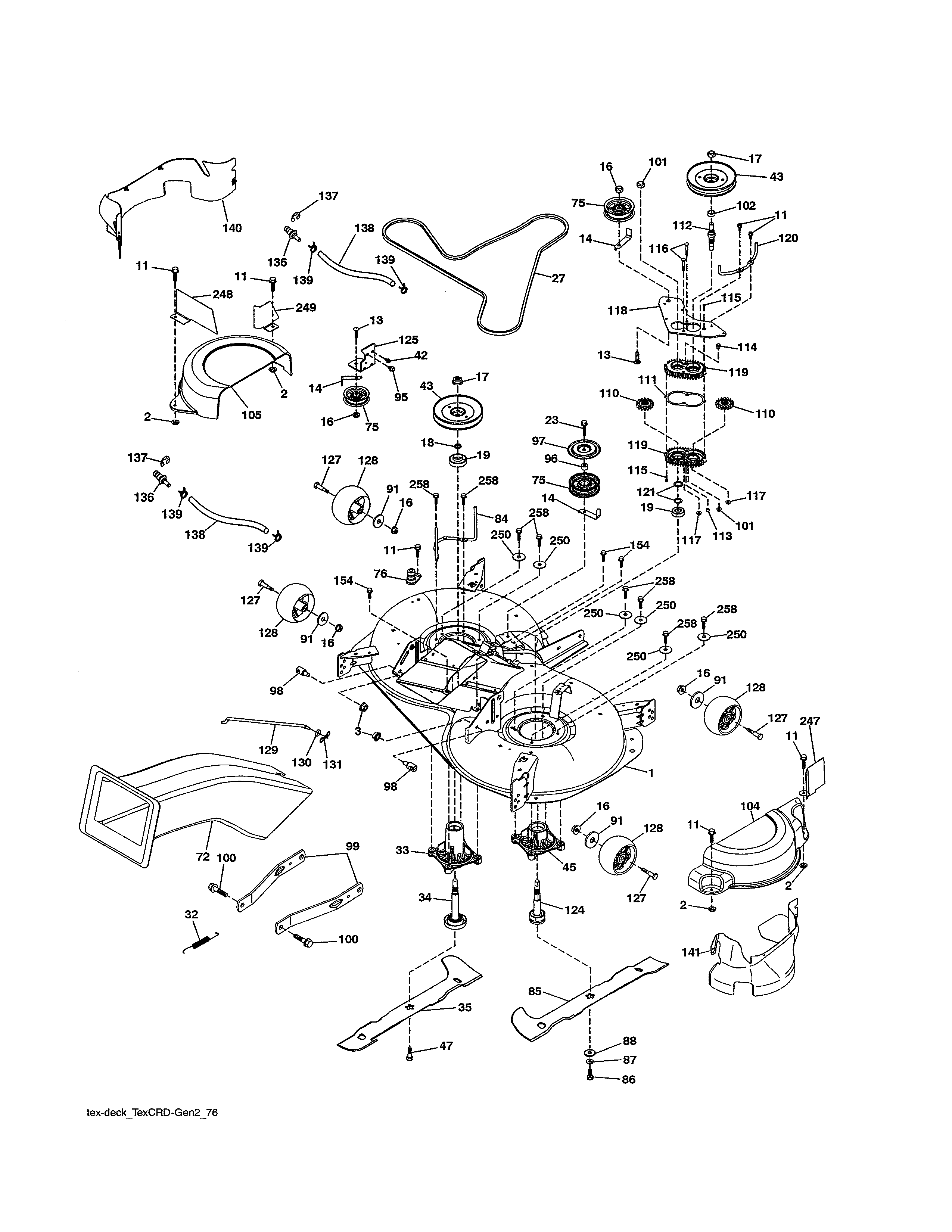Craftsman 917989260 mower deck diagram
